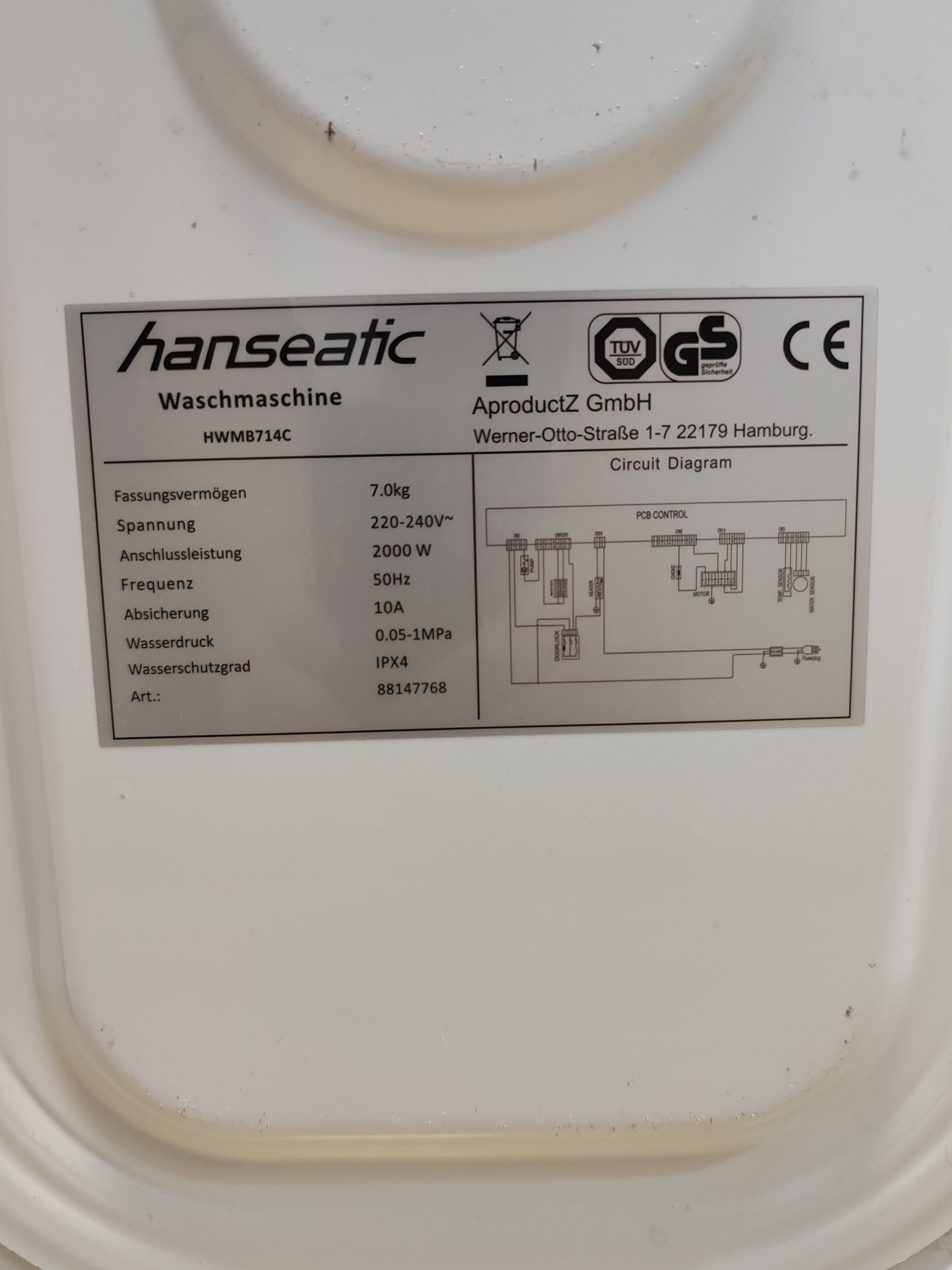 Veš mašina Hanseatic HWMB714C , 7kg