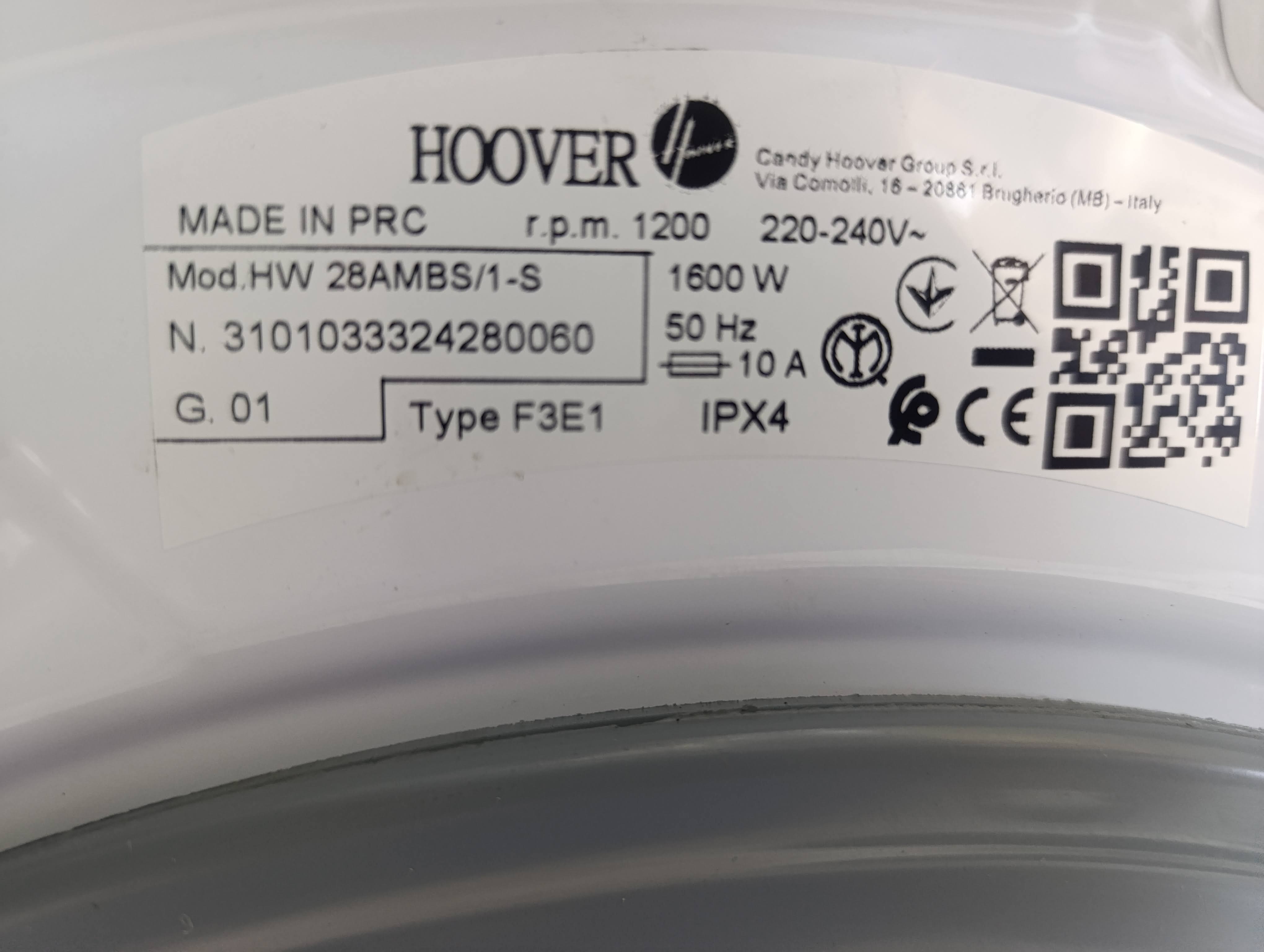 Veš mašina Hoover HW 28AMBS/1-S , 8 kg.