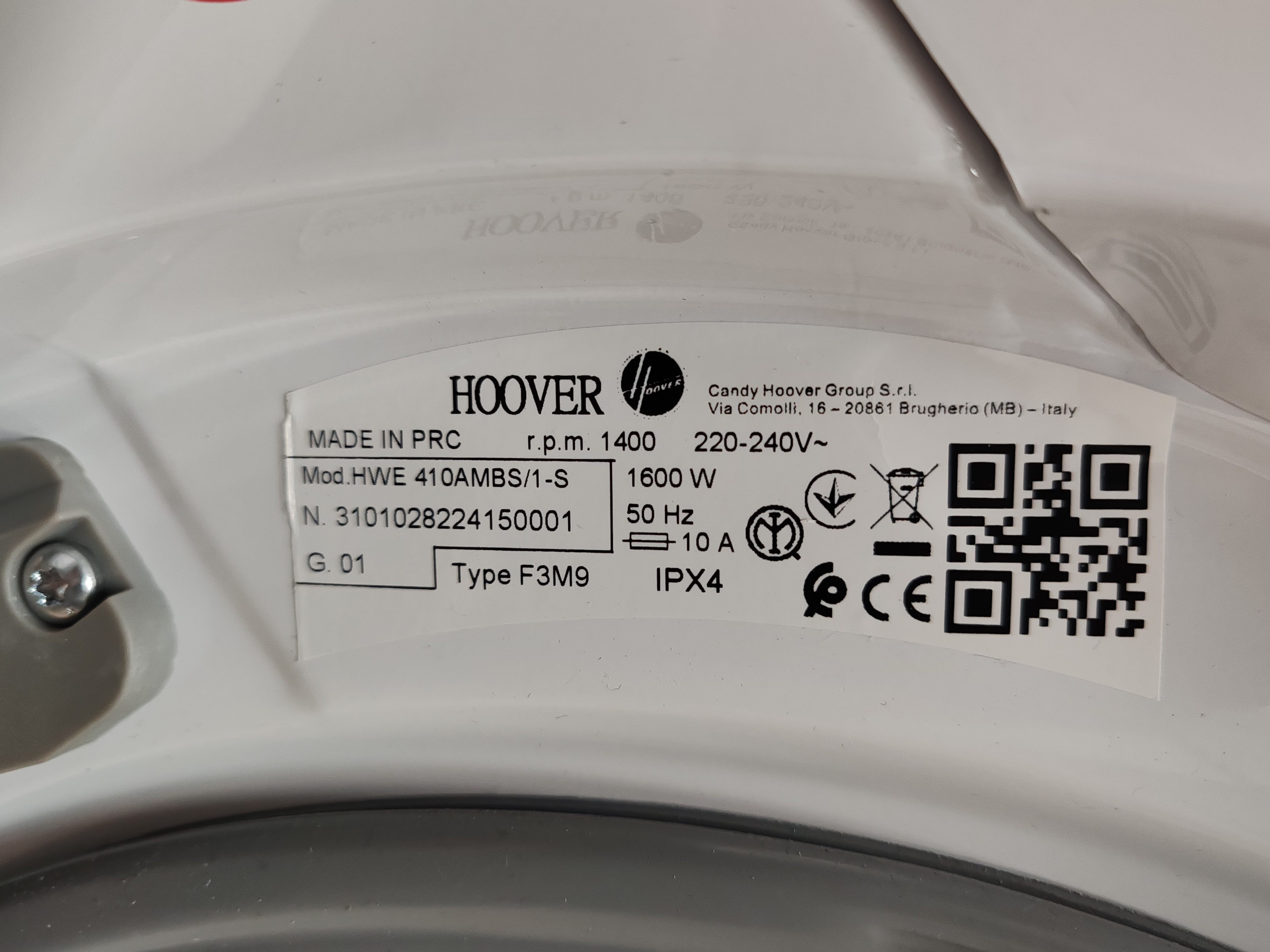 Veš mašina Hoover HWE 410AMBS/1-S (2), 10 kg