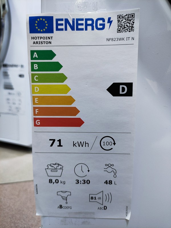 Veš mašina Hotpoint Ariston NF823WK IT N, 8 kg.