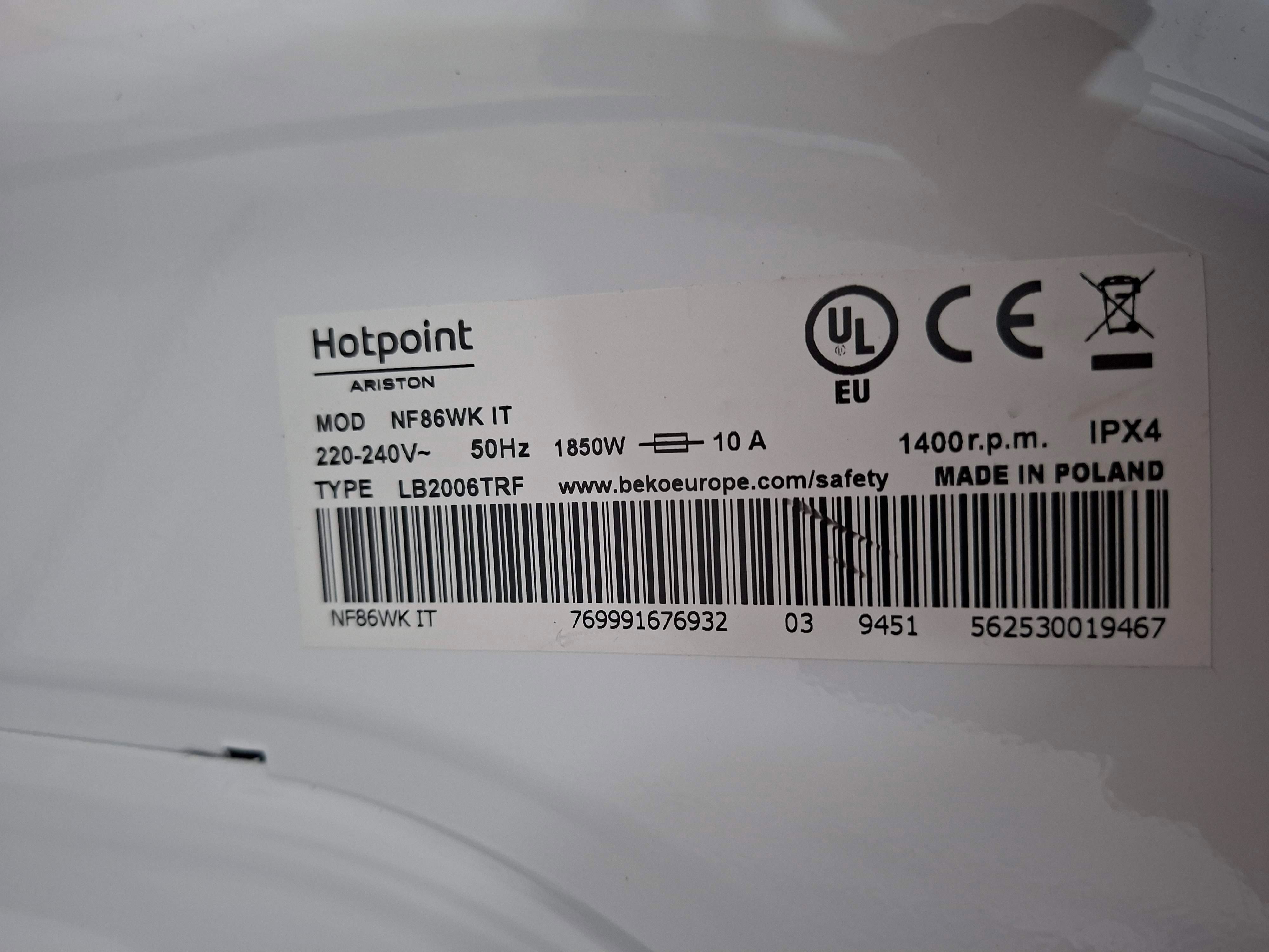 Ves masina Hotpoint Ariston NF86WK IT (2) , 8 kg.