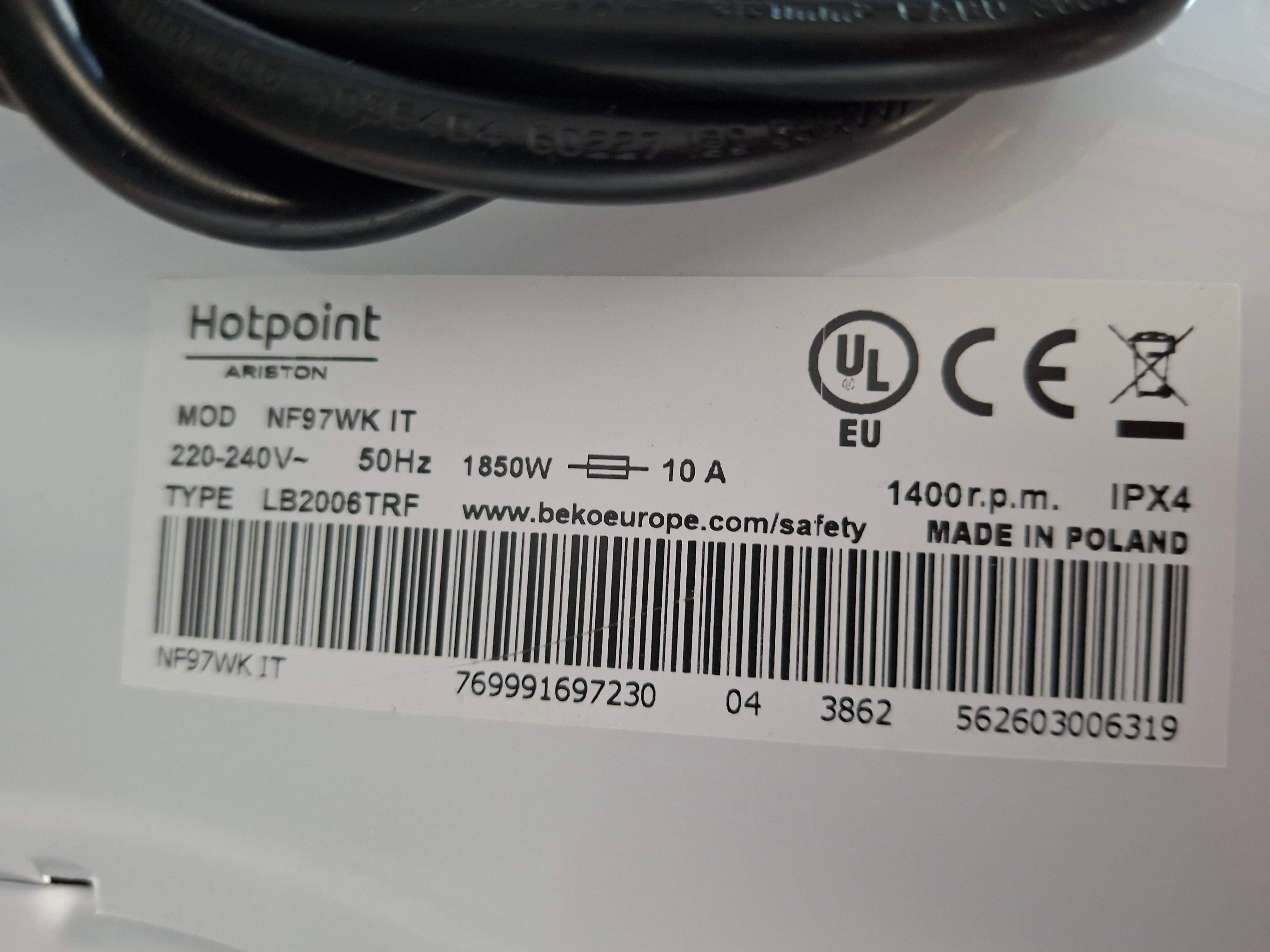 Ves masina Hotpoint Ariston NF97WK IT , 9 kg.