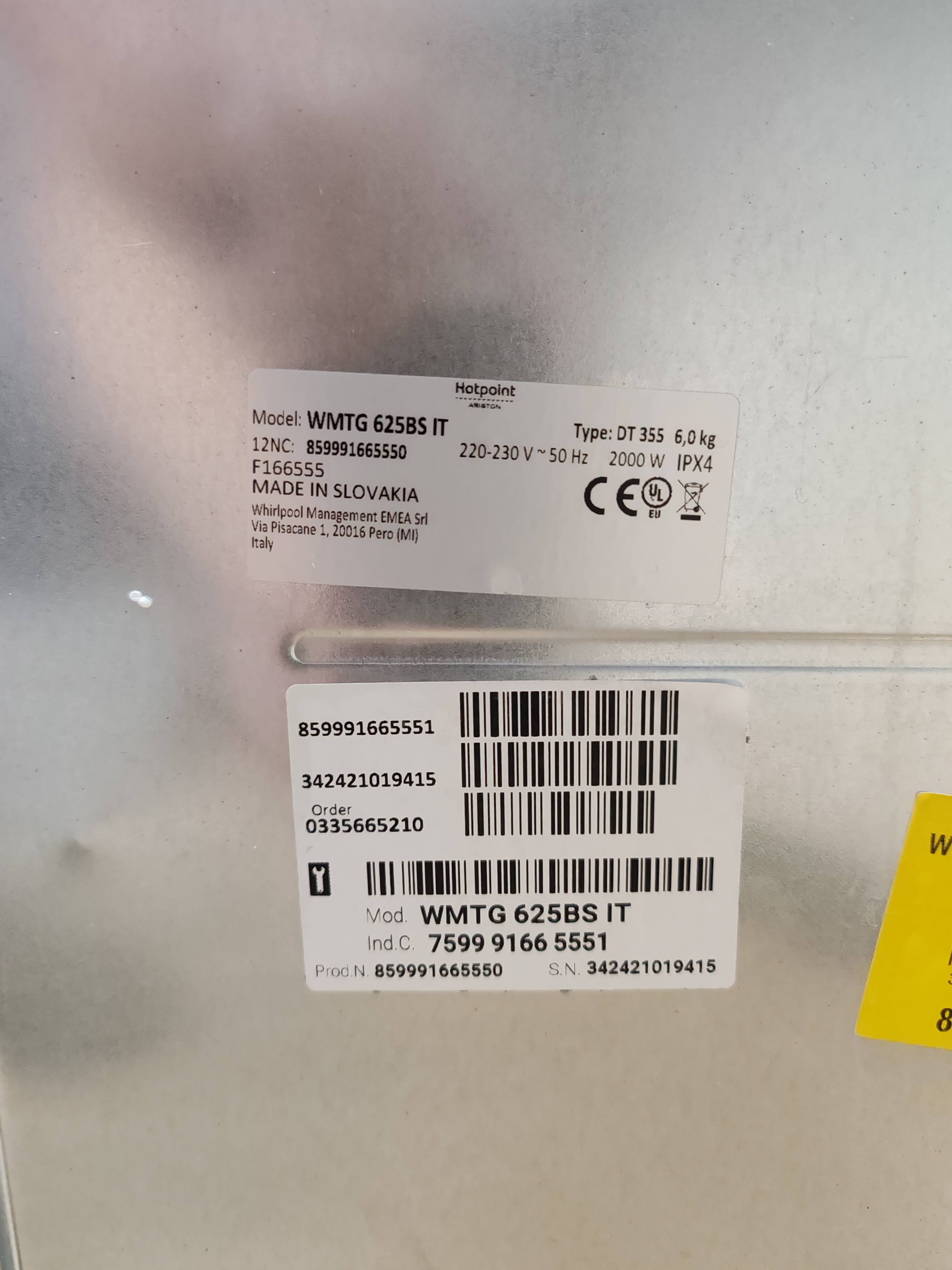 Veš mašina Hotpoint Ariston WMTG 625BS IT, 6 kg