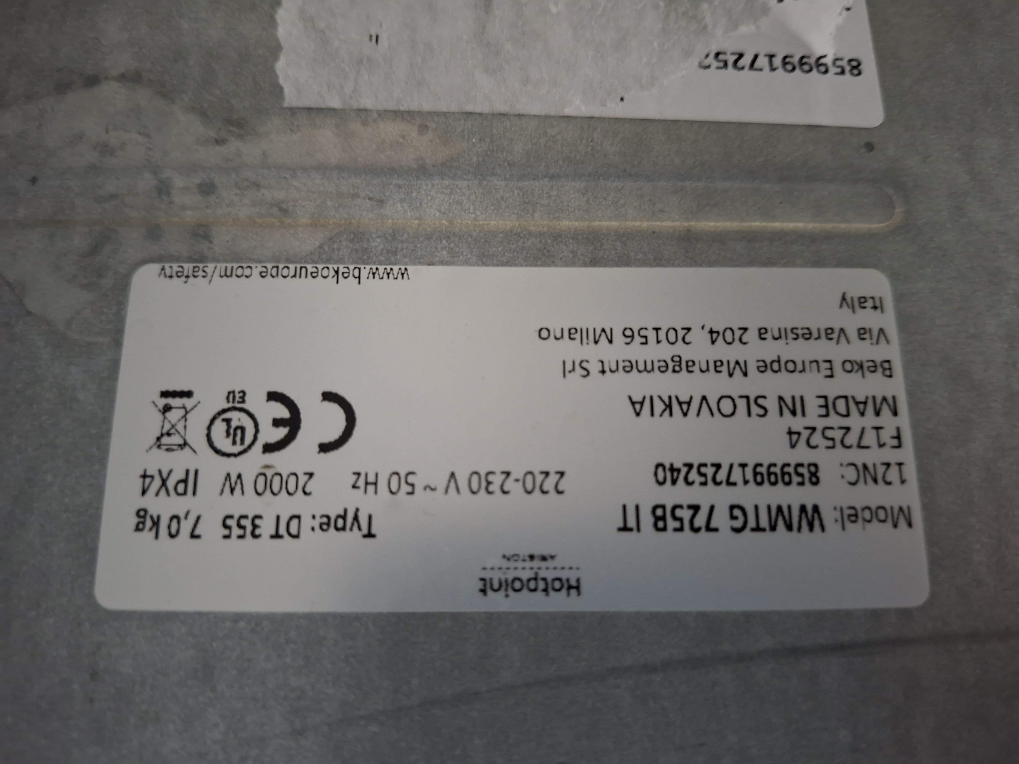 Veš mašina Hotpoint Ariston WMTG 725B IT, 7 kg