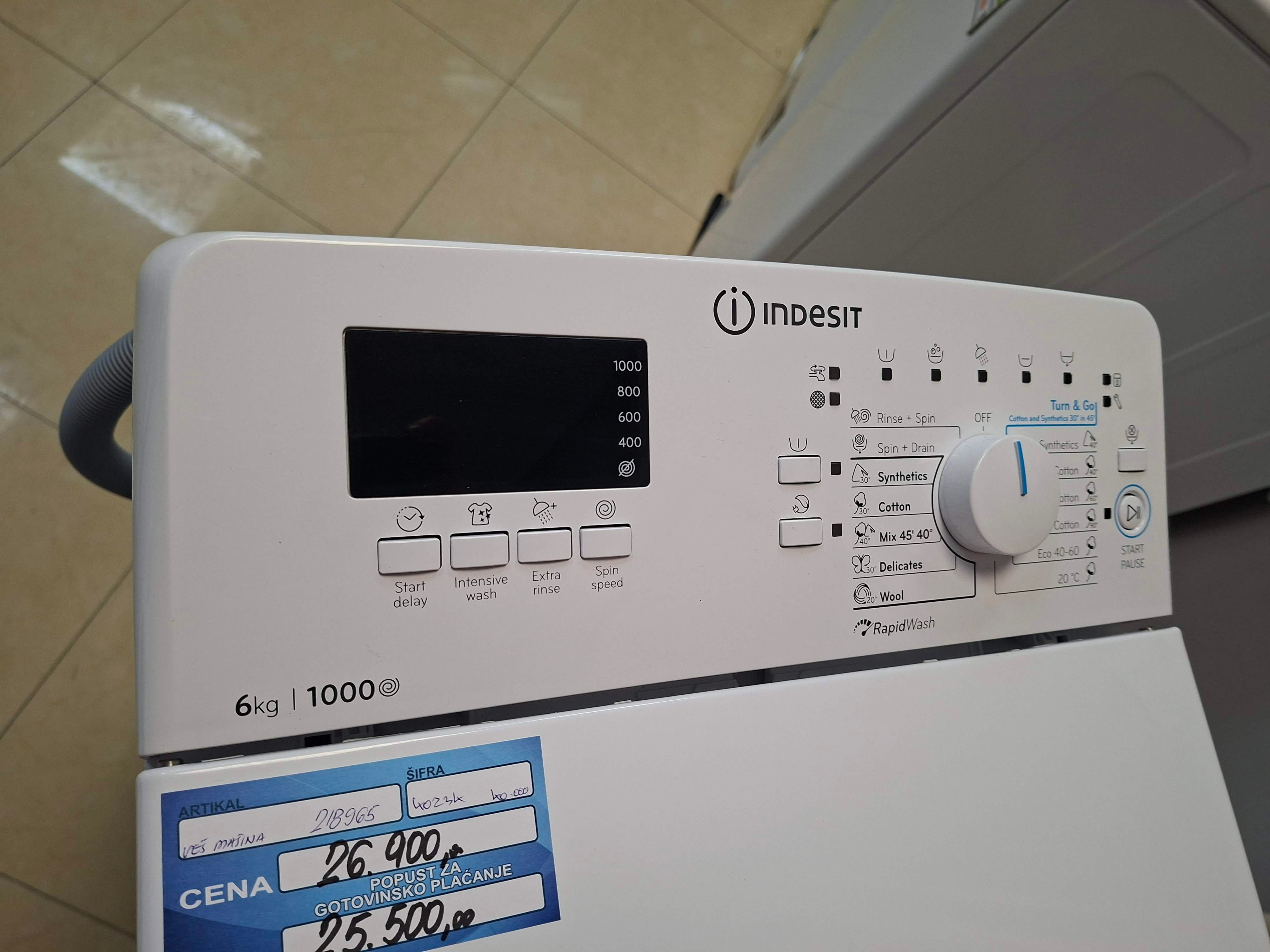 Veš mašina Indesit BTW S60400 EU N , 6 kg.