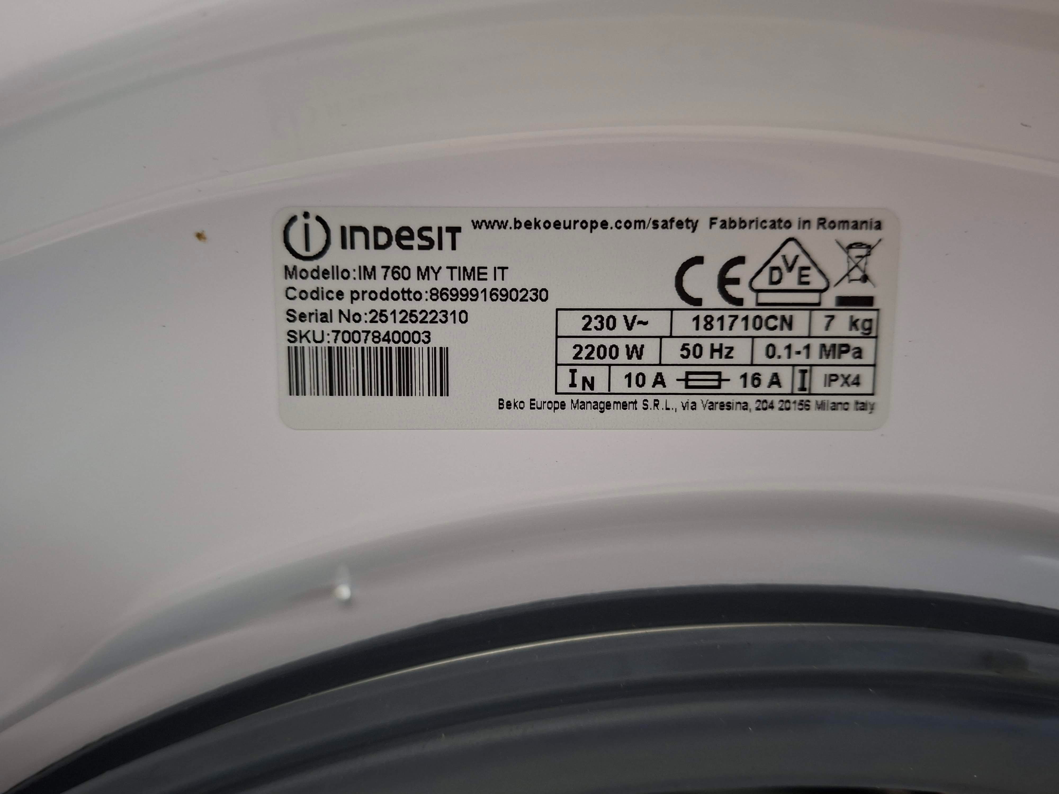 Veš mašina Indesit IM 760 MY TIME IT , 7 kg, slim