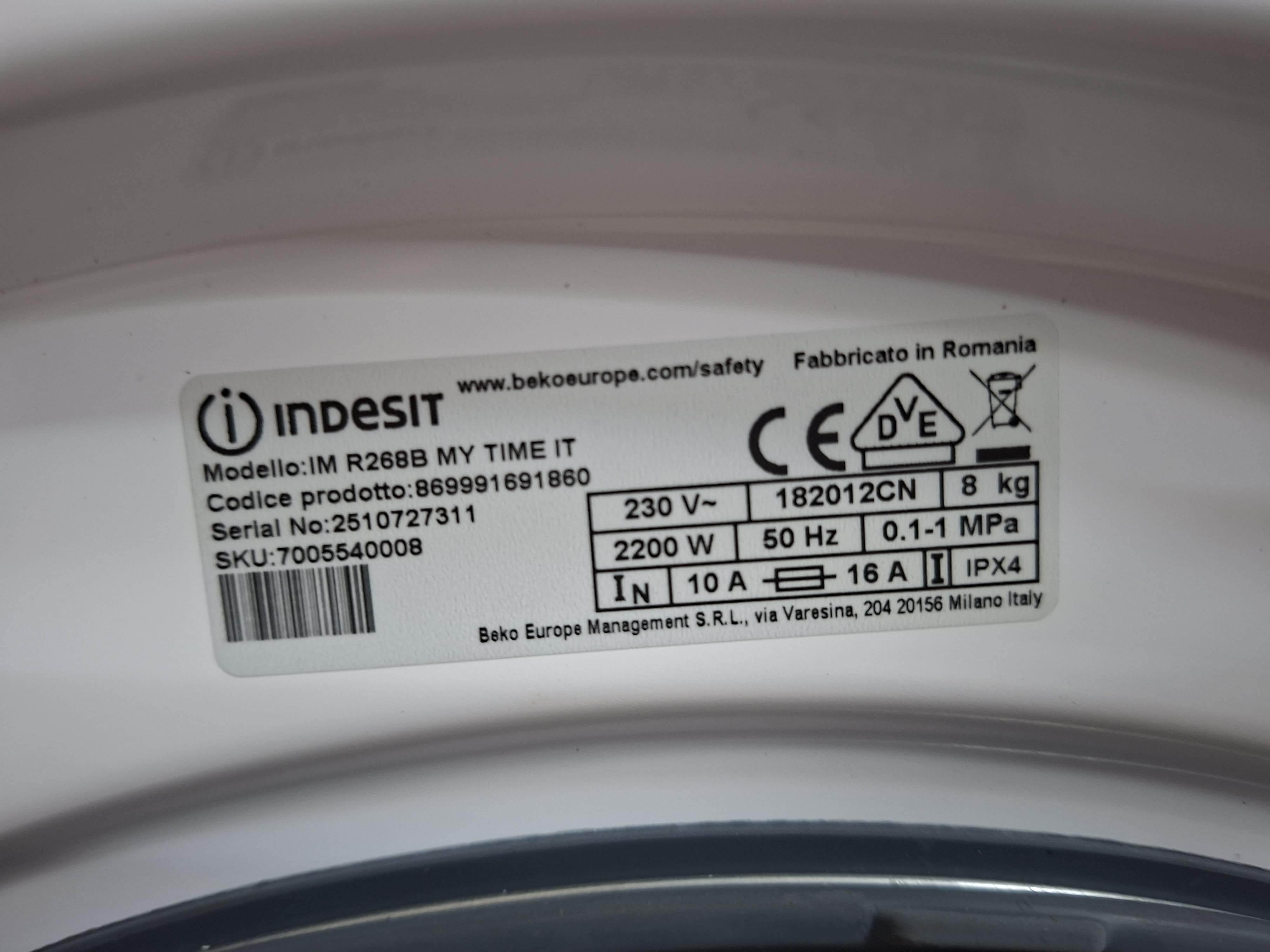 Veš mašina Indesit IM R268B MY TIME IT (3) , 8 kg