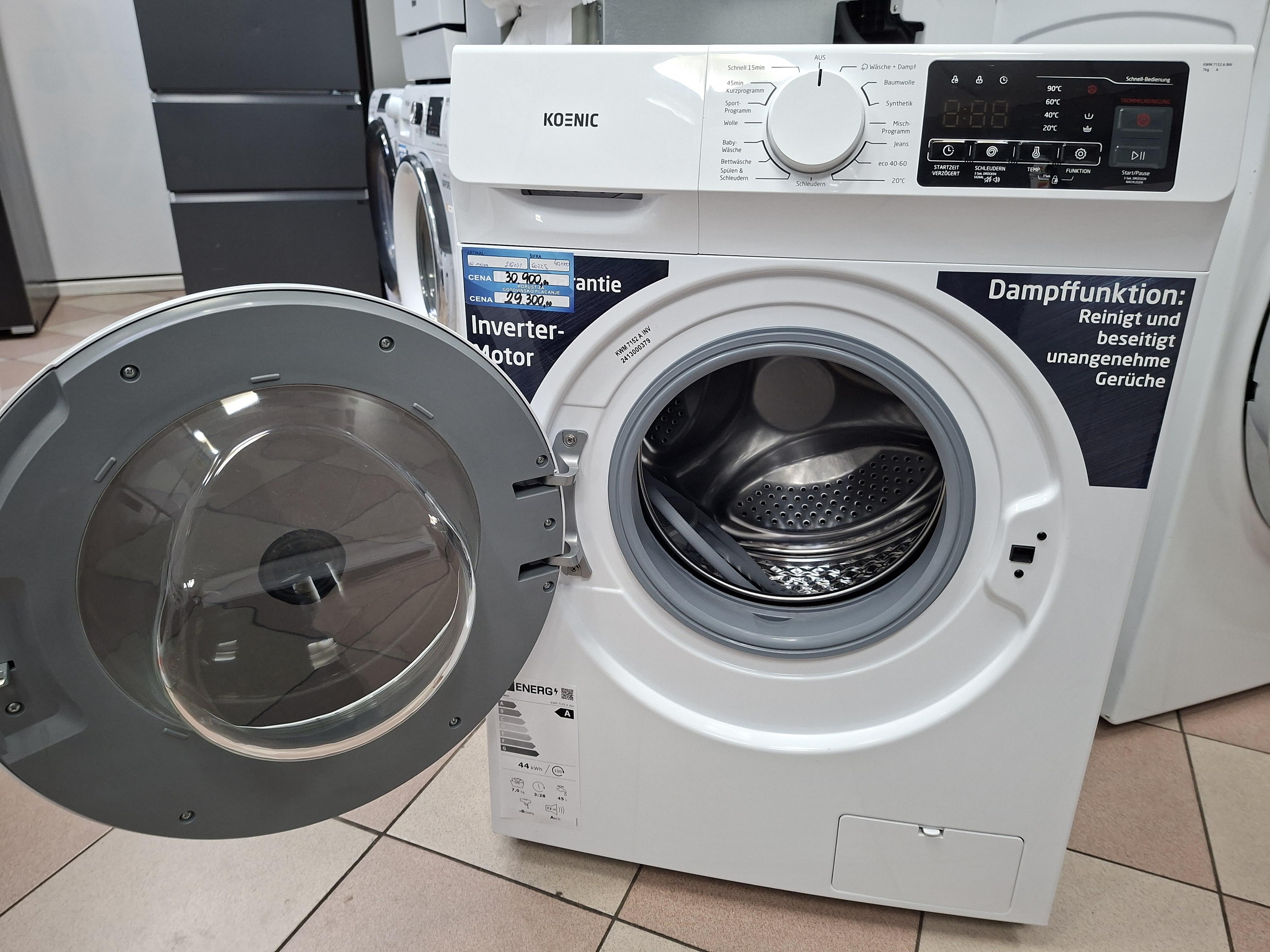 Veš mašina Koenic KWM 7152 A INV (2), 7 kg.
