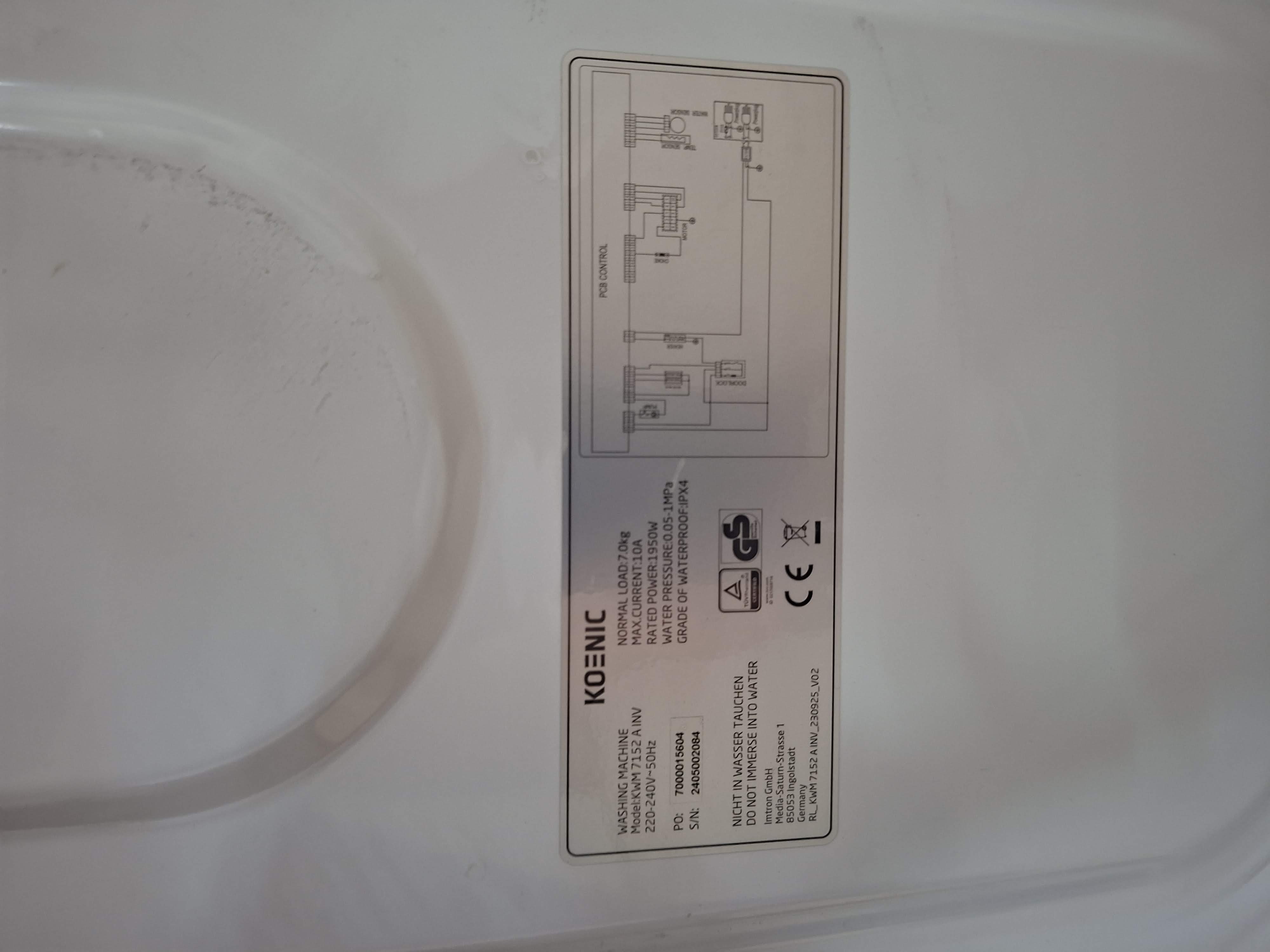 Veš mašina Koenic KWM 7152 A INV , 7 kg.