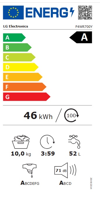 Veš mašina LG F4WR700Y , 10 kg