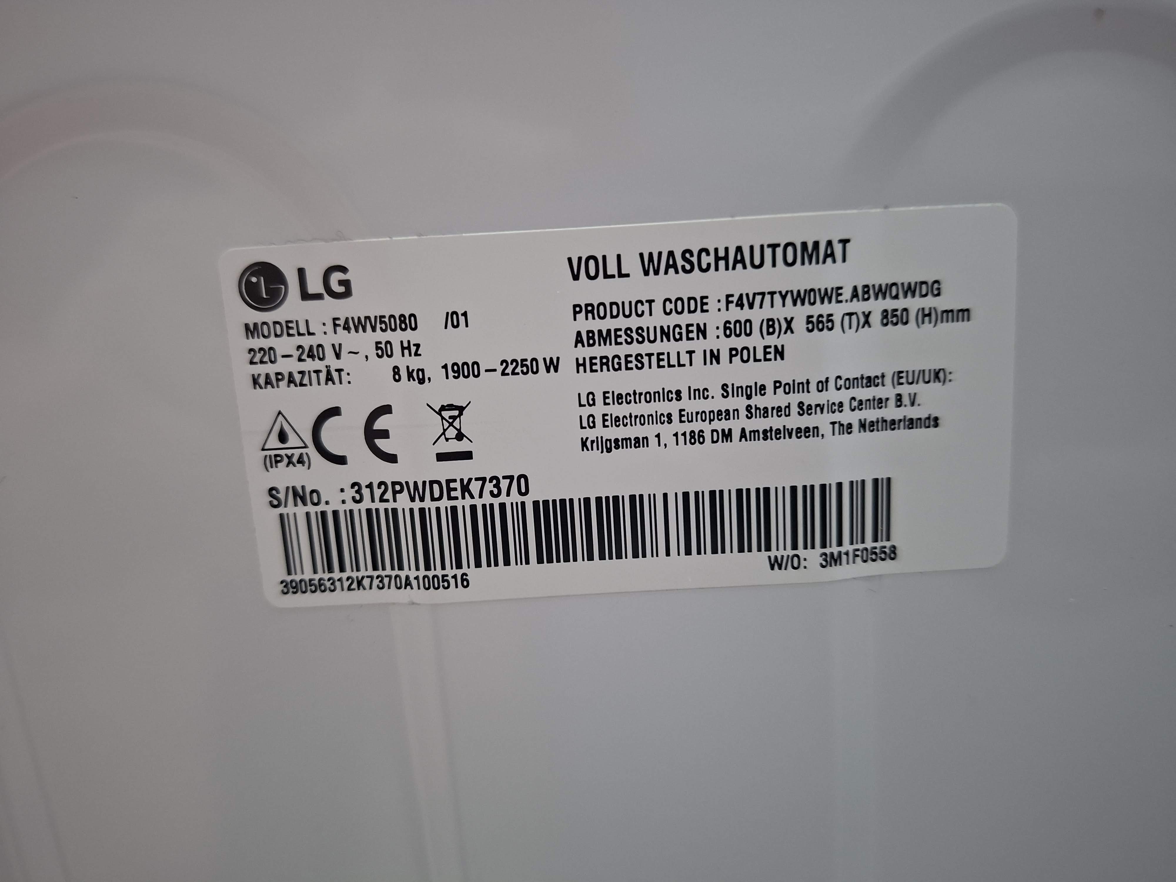 Veš mašina LG F4WV5080/01 , 8 kg