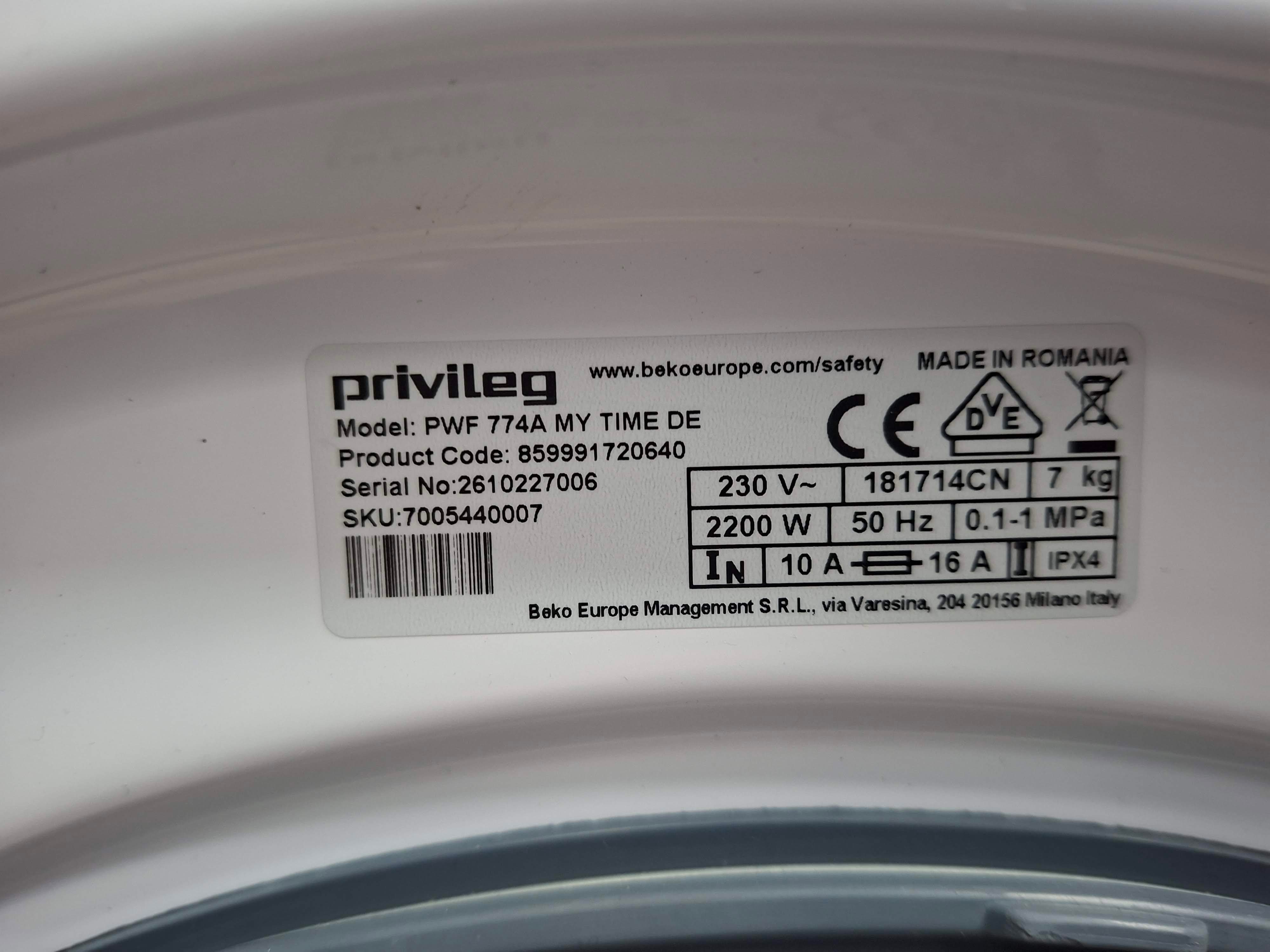 Veš mašina Privileg PWF 774A MY TIME DE , 7 kg