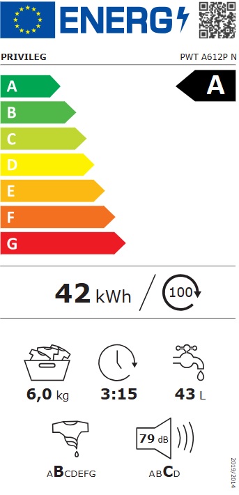 Veš mašina Privileg PWT A612P N, 6kg