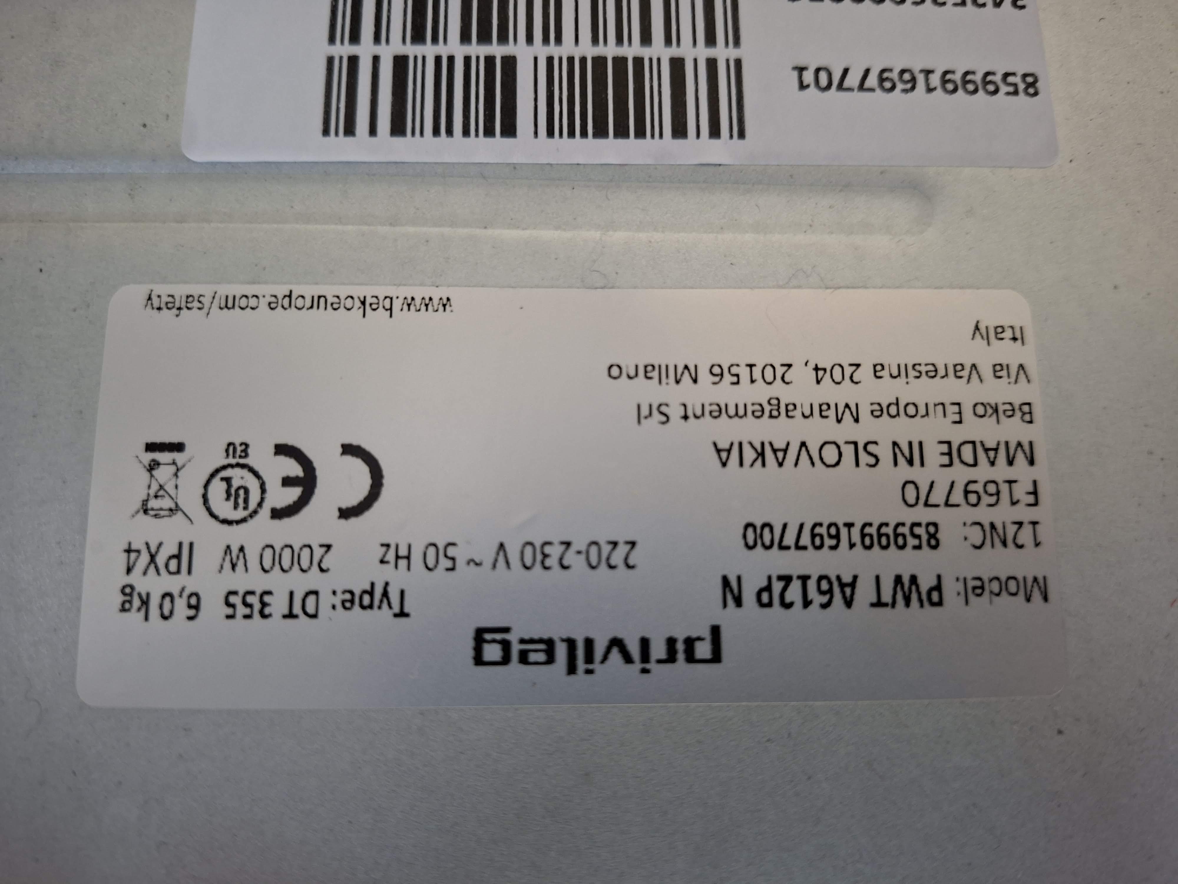 Veš mašina Privileg PWT A612P N, 6kg