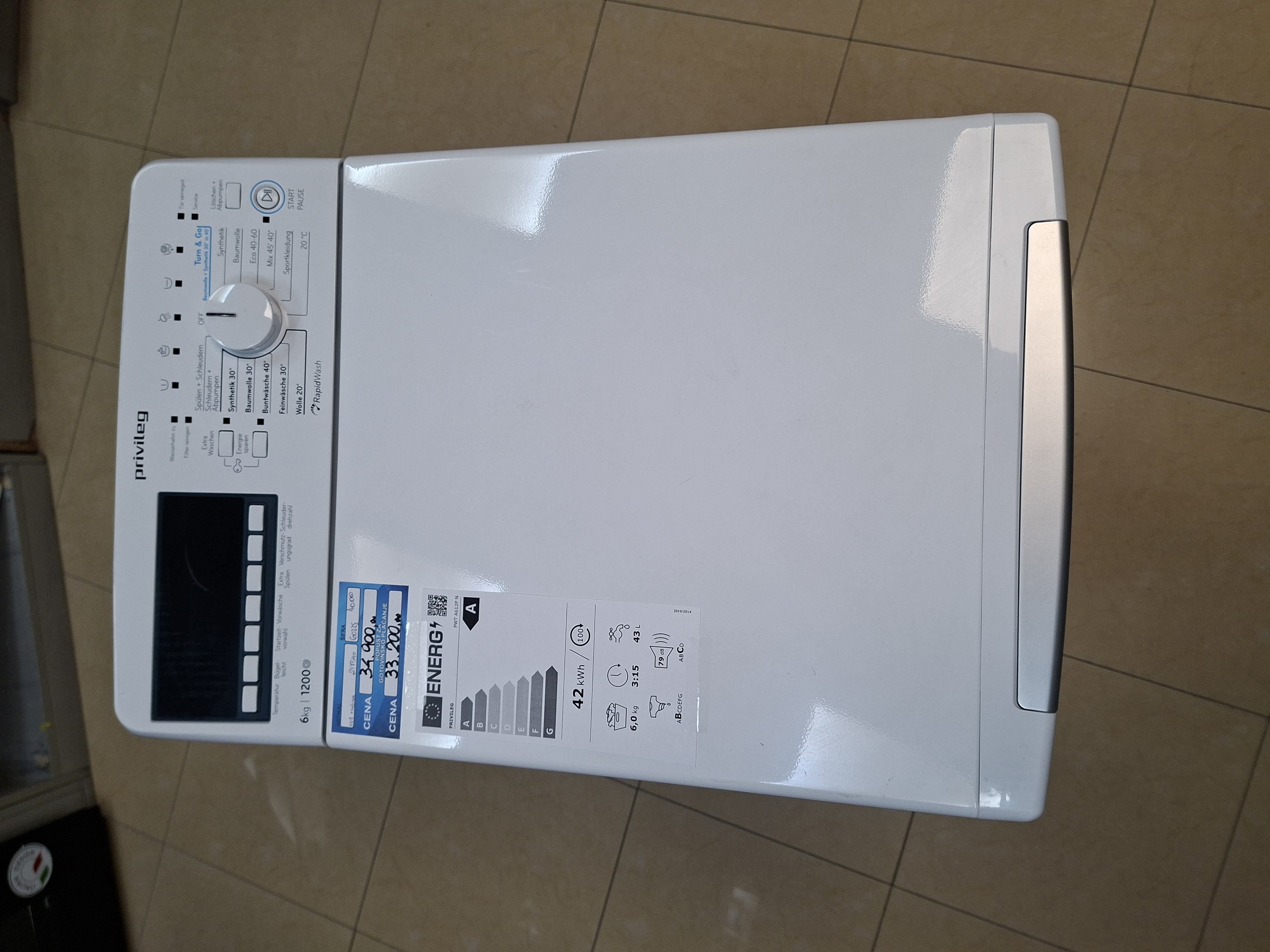 Veš mašina Privileg PWT A612P N, 6kg