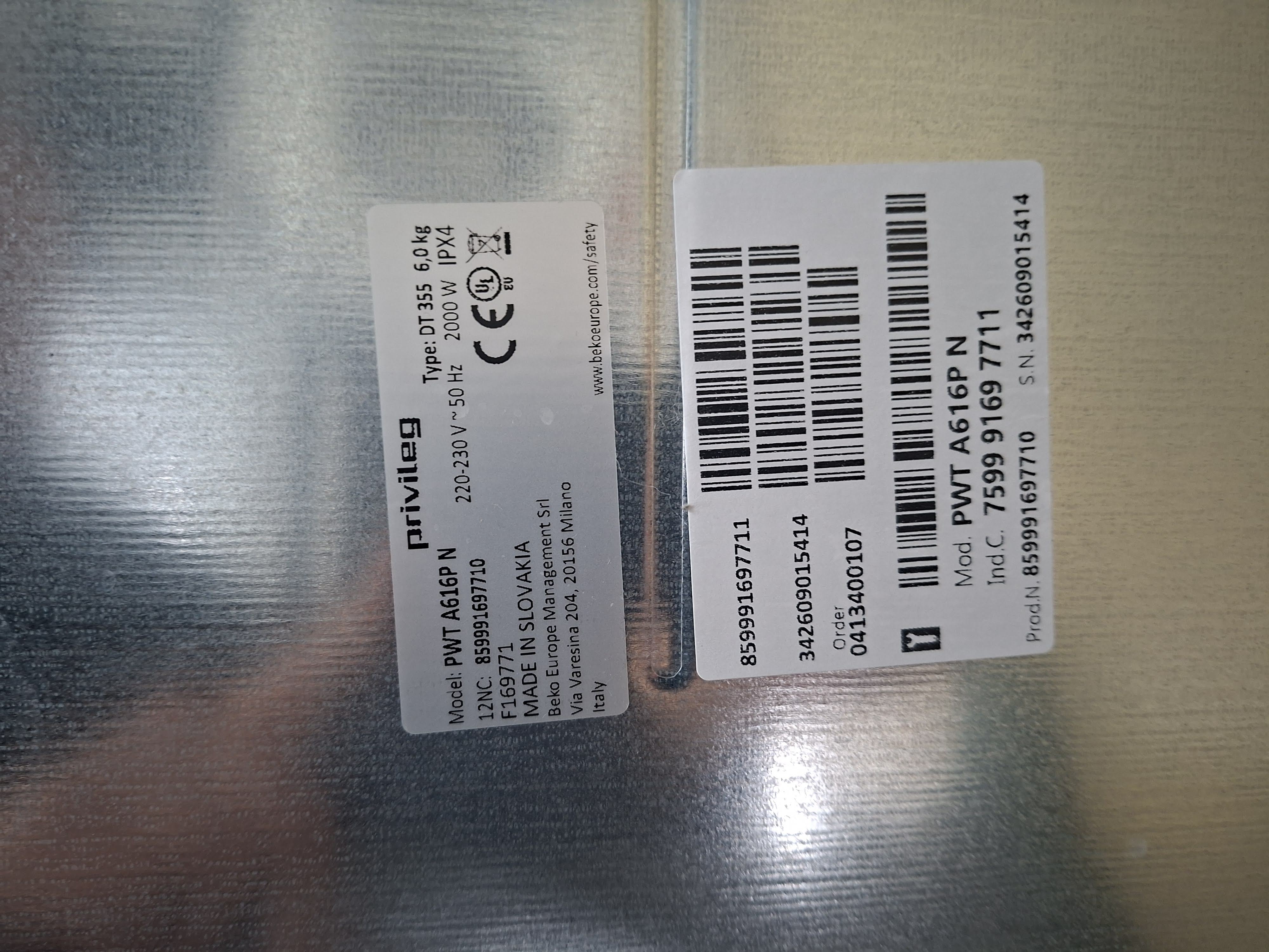 Veš mašina Privileg PWT A616P N, 6kg
