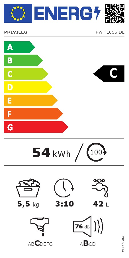 Veš mašina Privileg PWT LC55 DE , 5.5 kg.