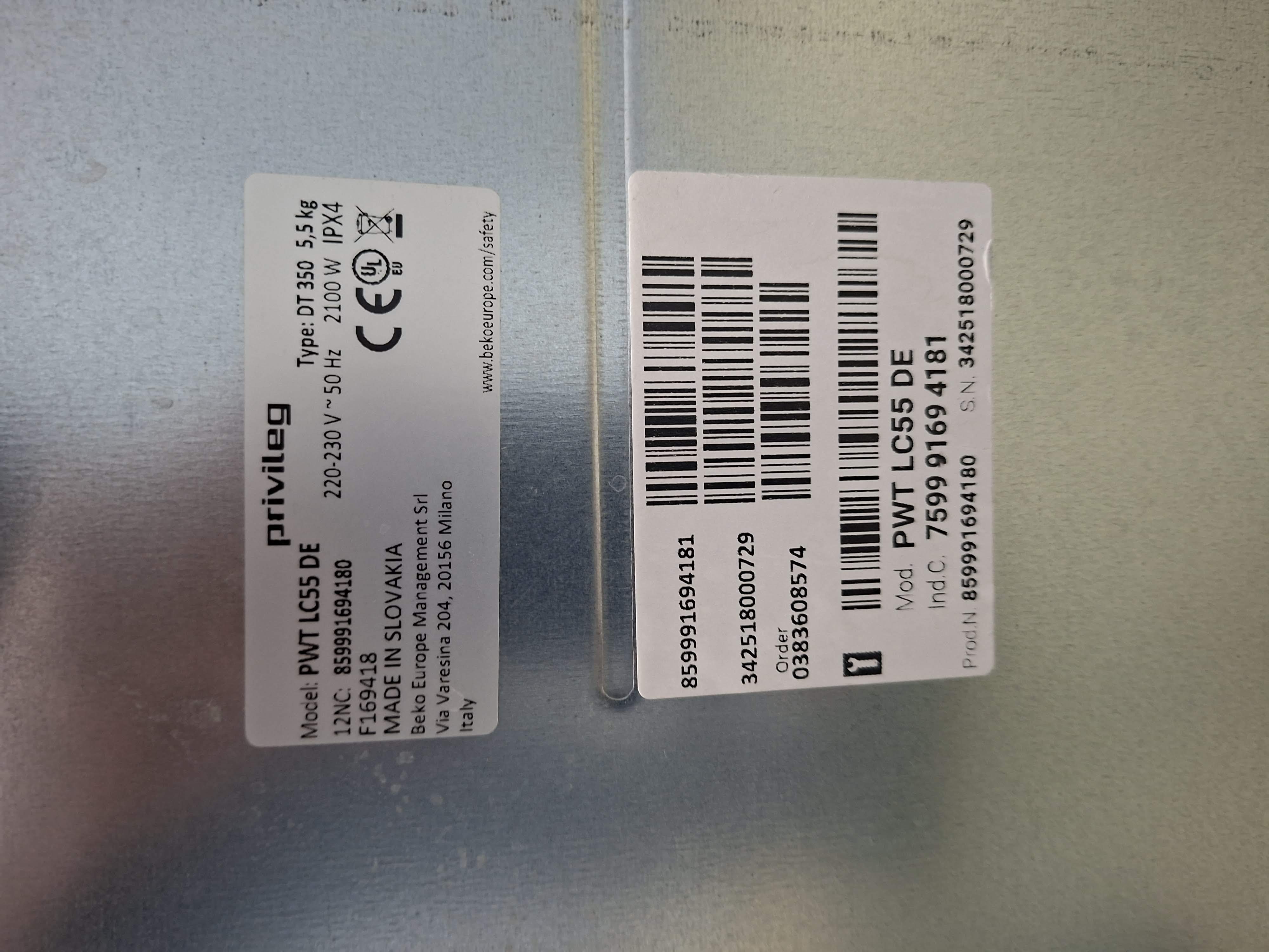 Veš mašina Privileg PWT LC55 DE , 5.5 kg.