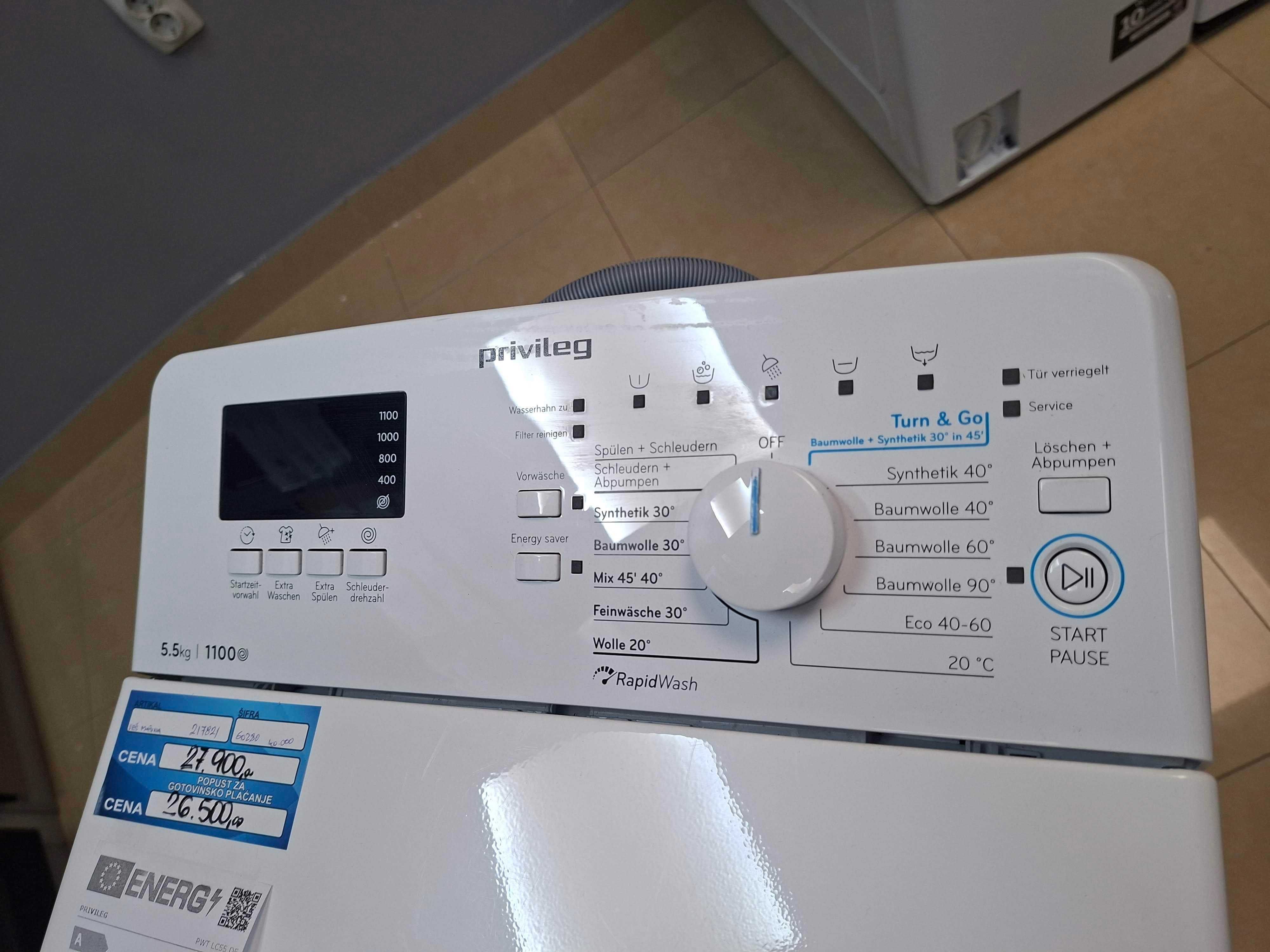 Veš mašina Privileg PWT LC55 DE , 5.5 kg.