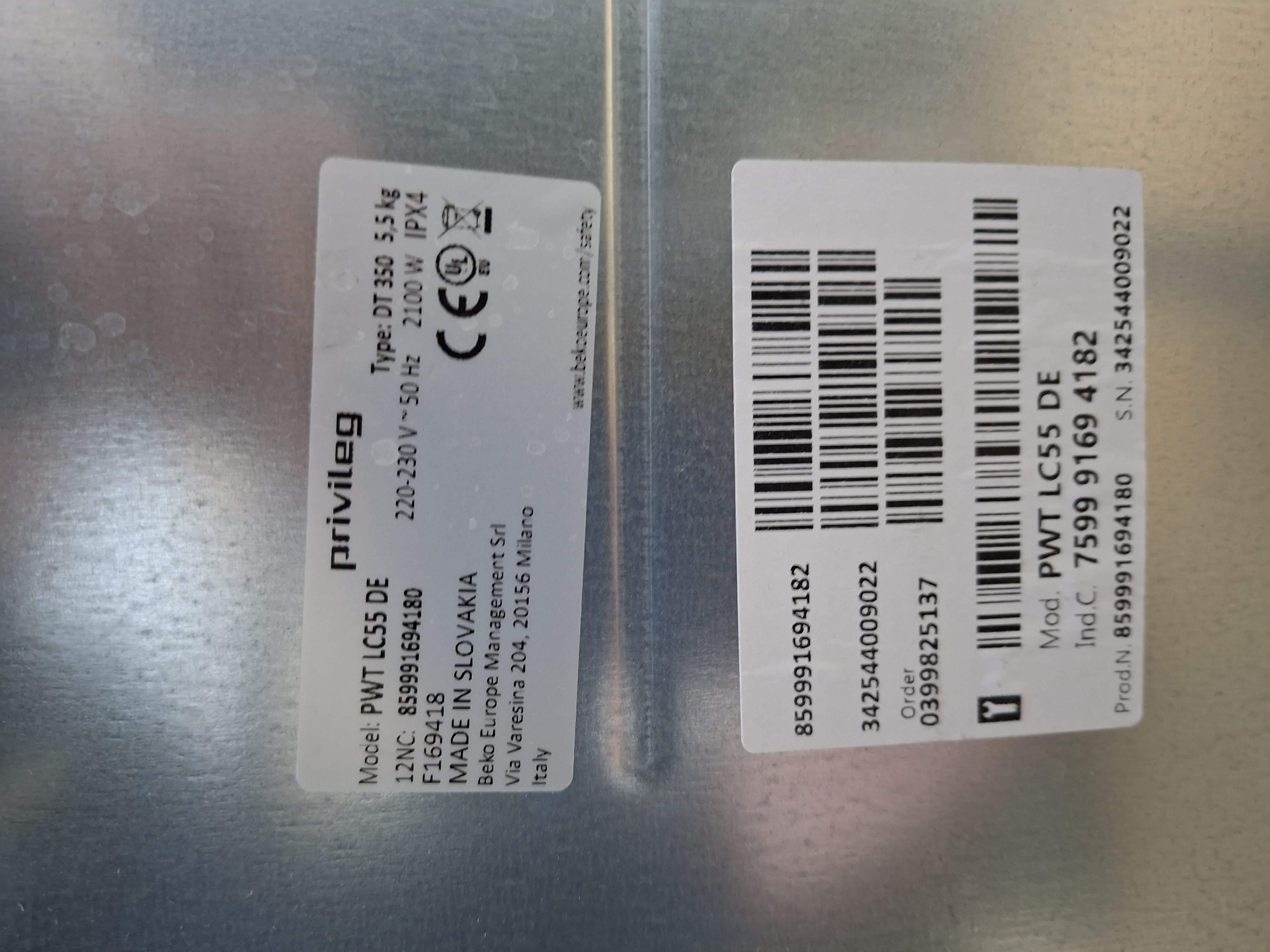 Veš mašina Privileg PWT LC55 DE , 5.5 kg.