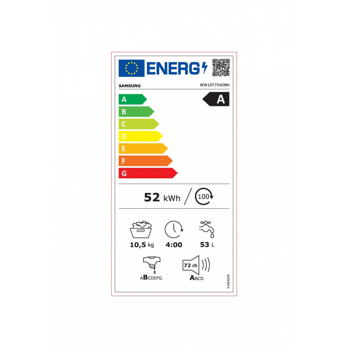 Ves masina Samsung WW10T754DBH/S3 , 10.5 kg.