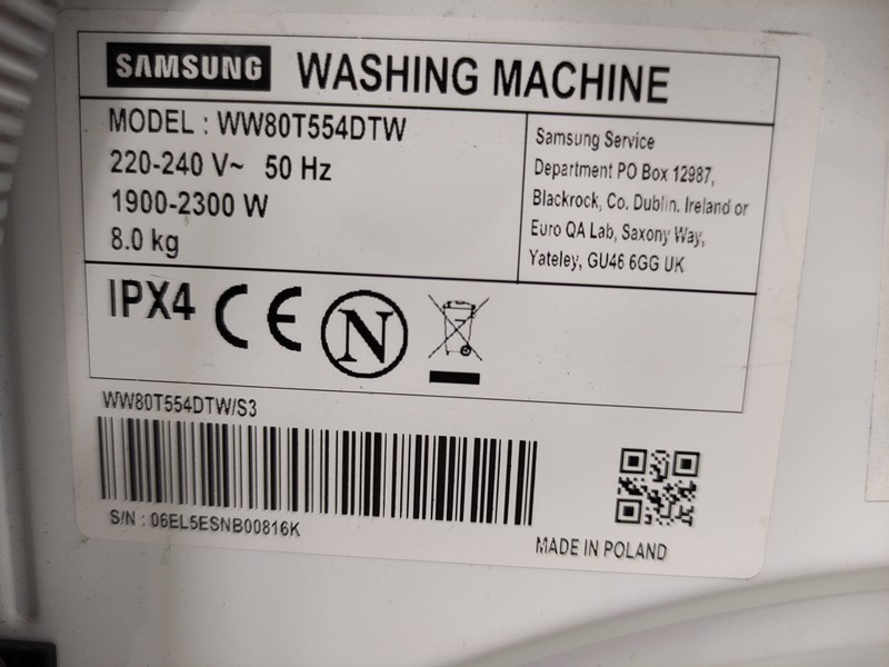 Veš mašina Samsung WW80T554DTW , 8 kg