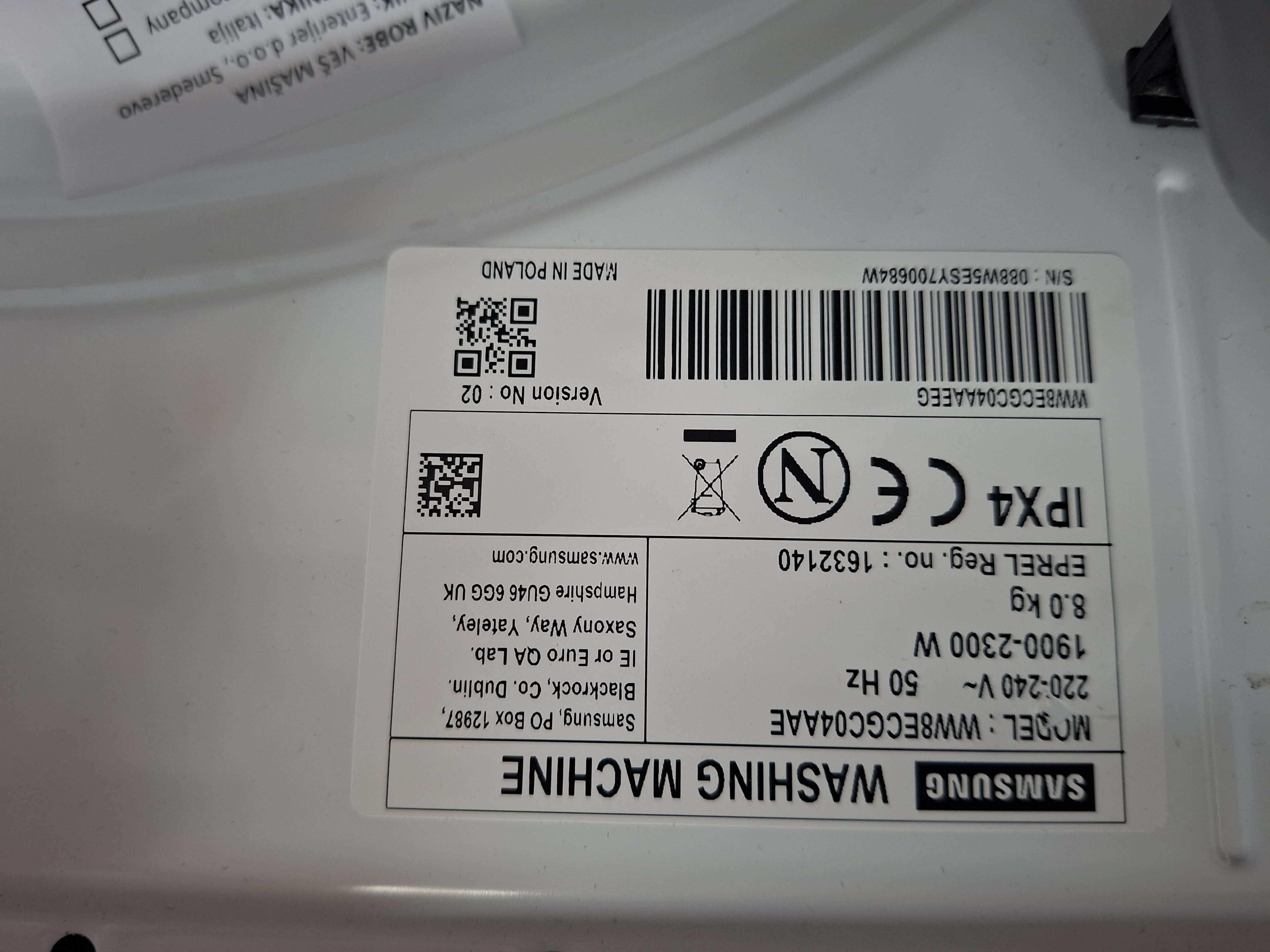 Veš mašina Samsung WW8ECGC04AAE , 8 kg