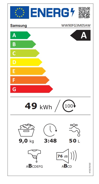 Veš mašina Samsung WW90FG3M05AW9 , 9 kg
