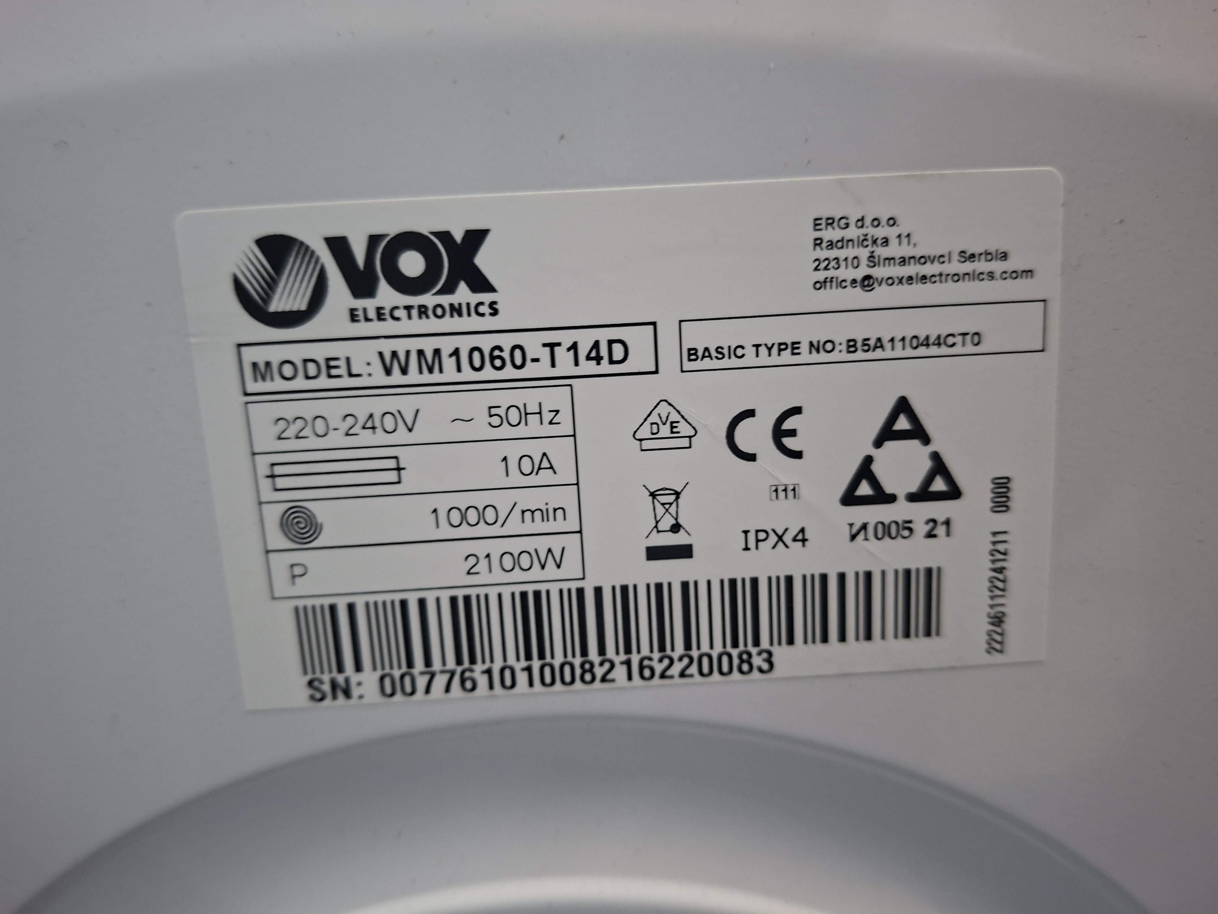 Veš mašina Vox WM1060-T14D, 6kg
