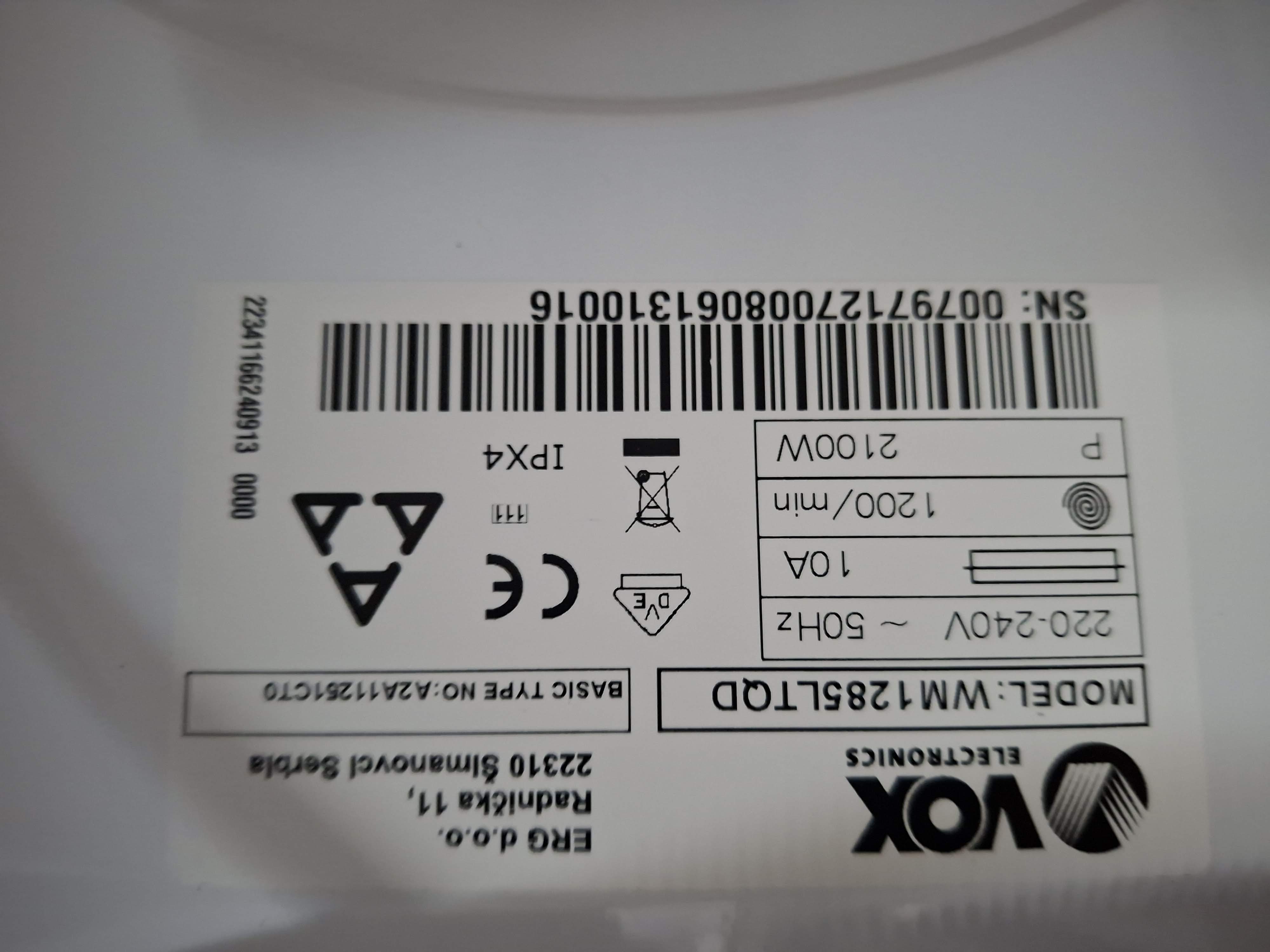 Veš mašina Vox WM1285LTQD , 8 kg.