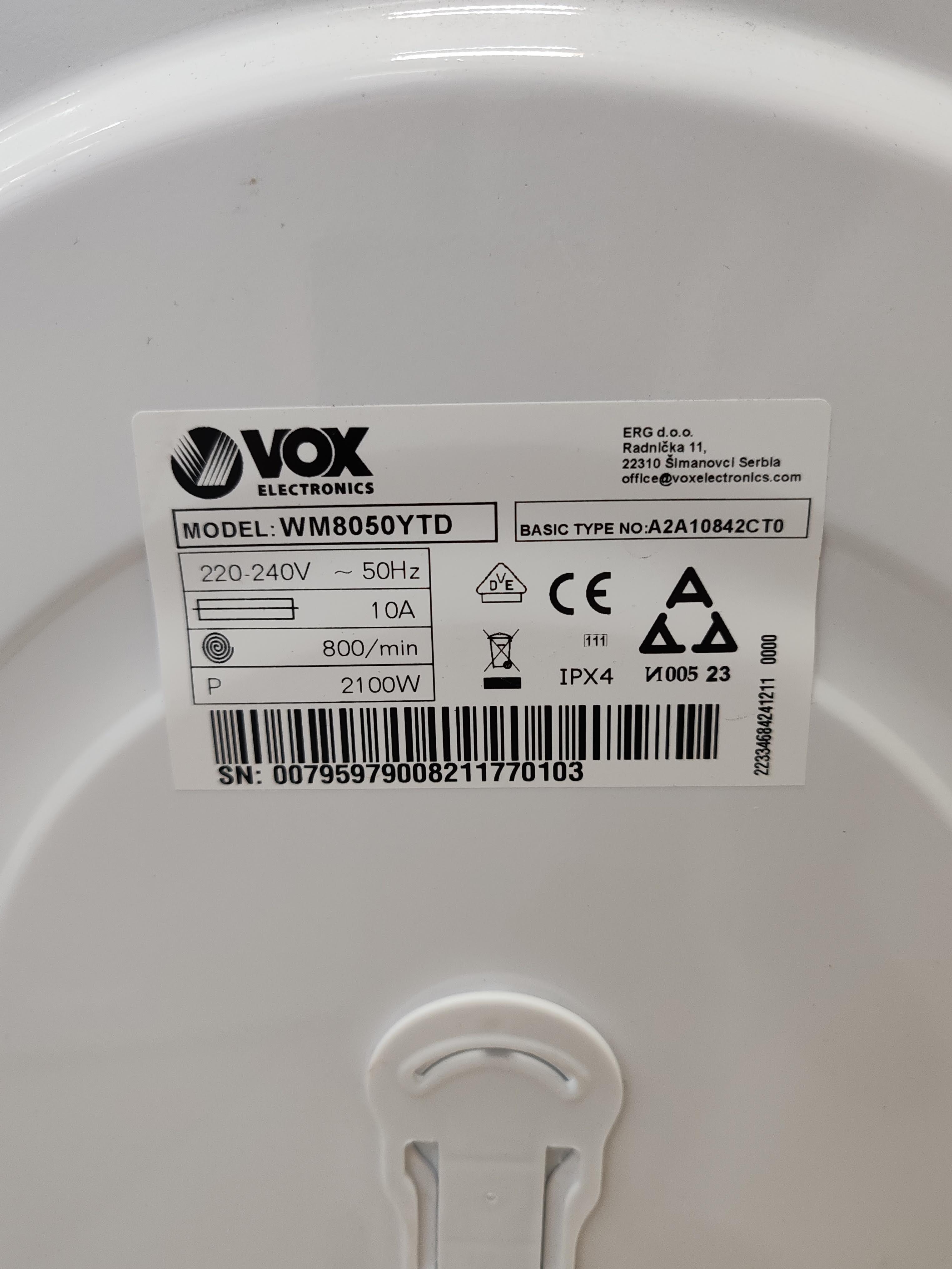 Veš Mašina Vox WM8050YTD , 5 kg.