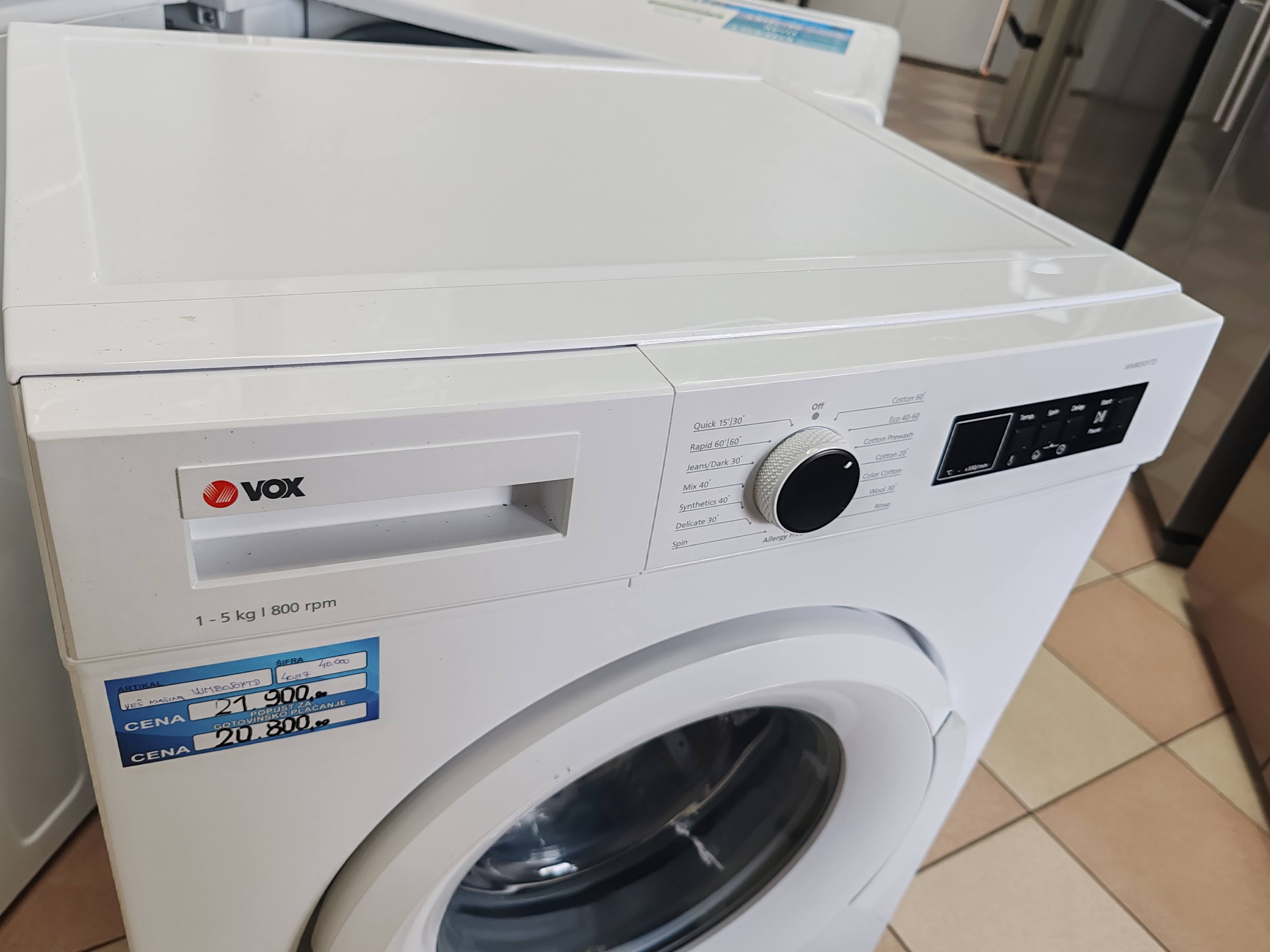 Veš Mašina Vox WM8050YTD , 5 kg.