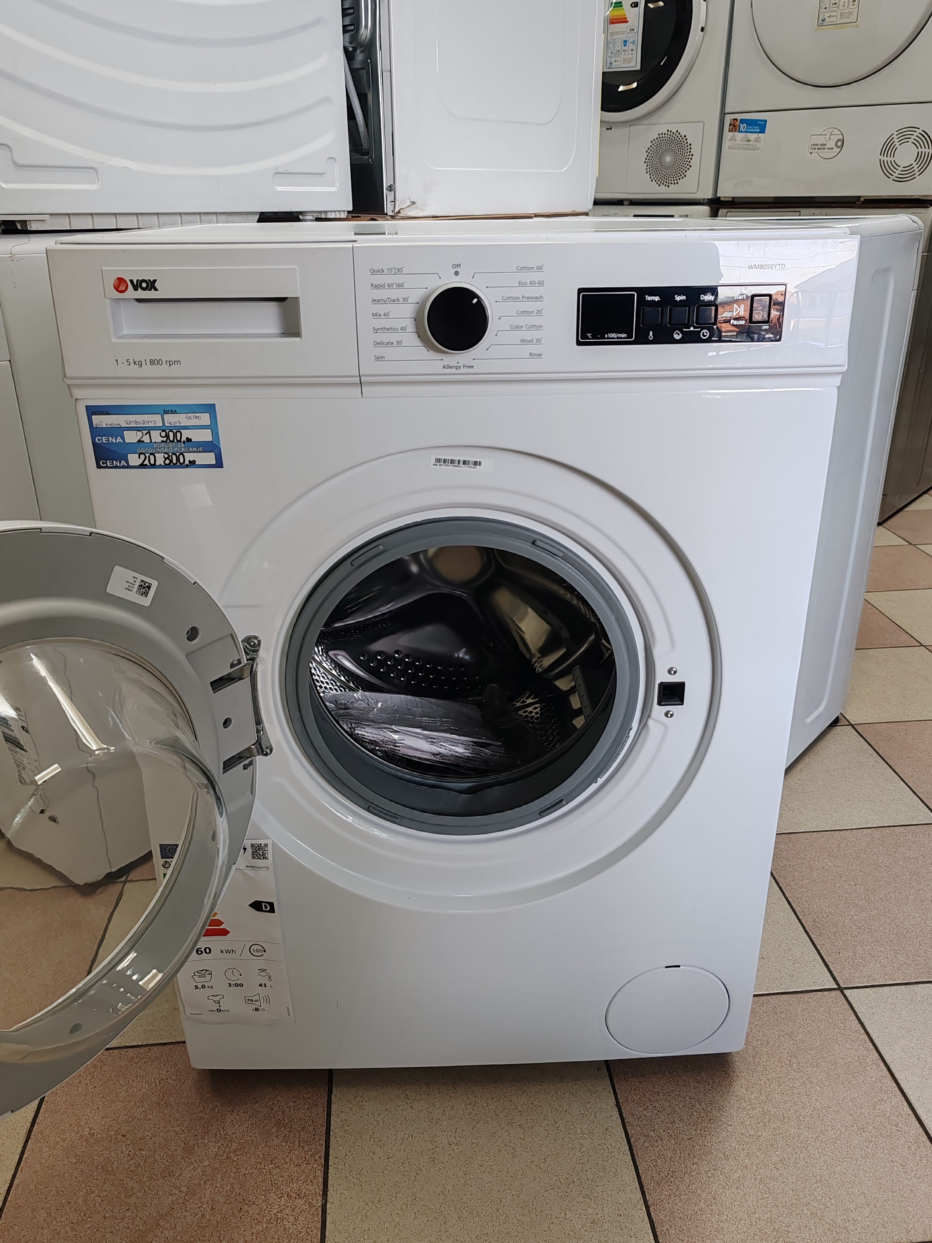Veš Mašina Vox WM8050YTD , 5 kg.