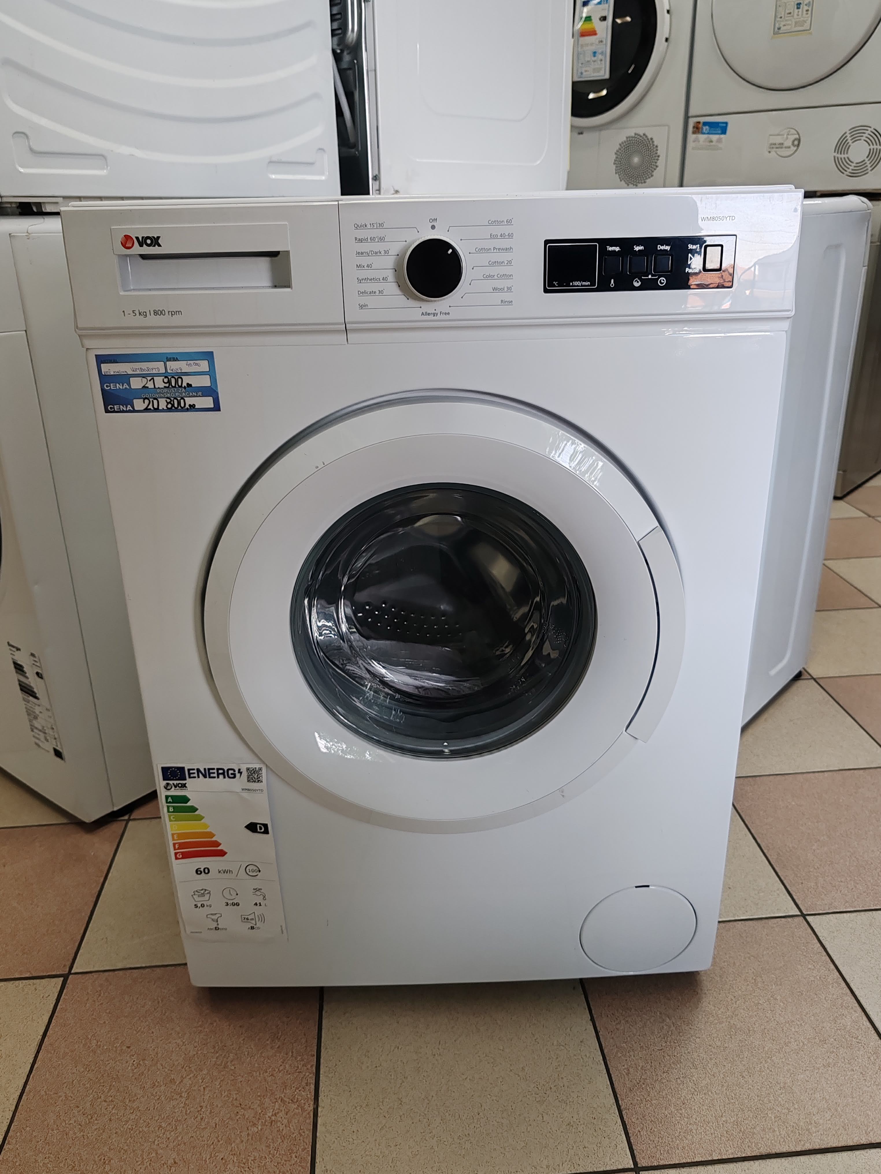 Veš Mašina Vox WM8050YTD , 5 kg.