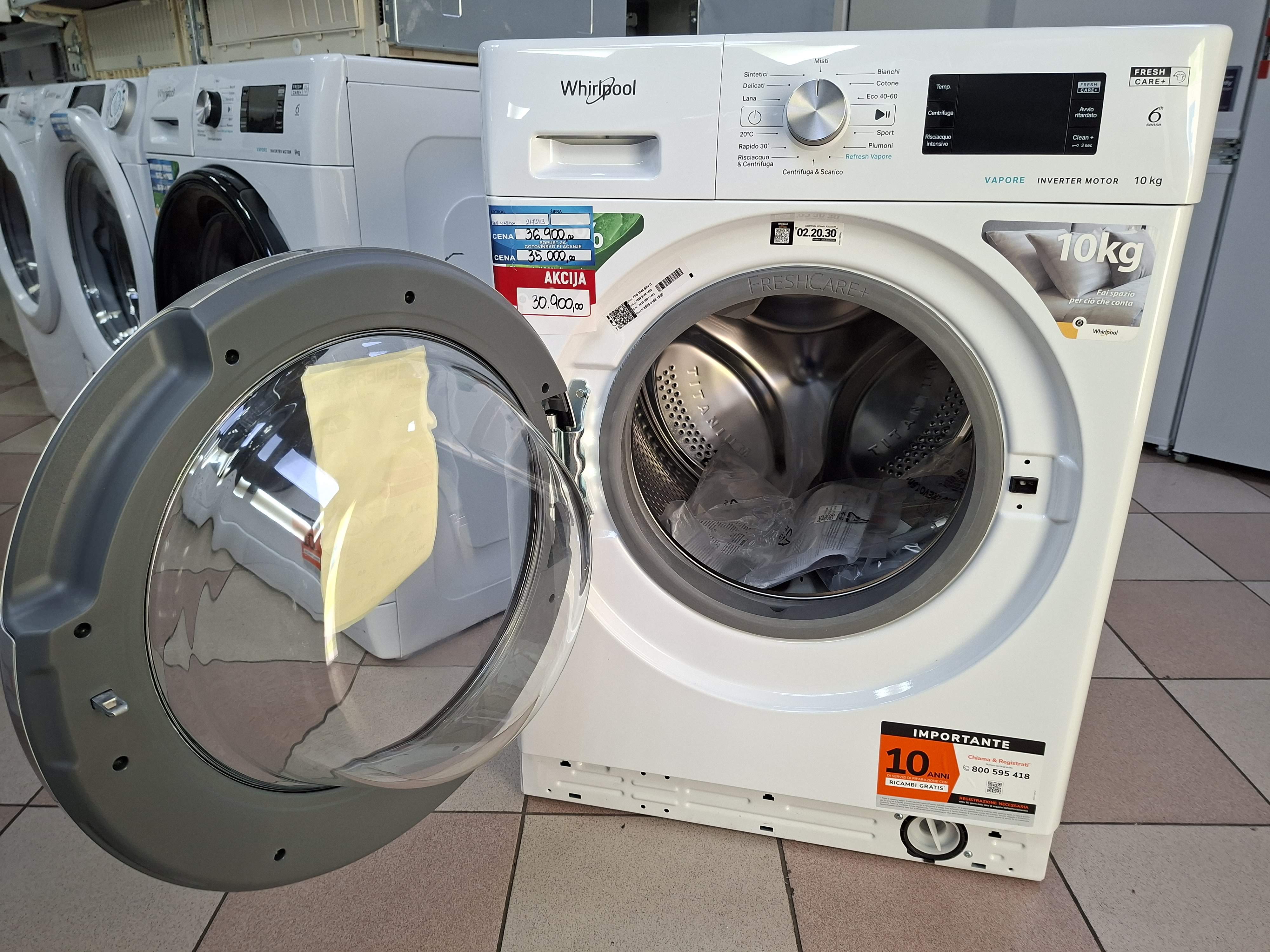 Veš mašina Whirlpool FFB 1048 BSV IT, 10 kg.