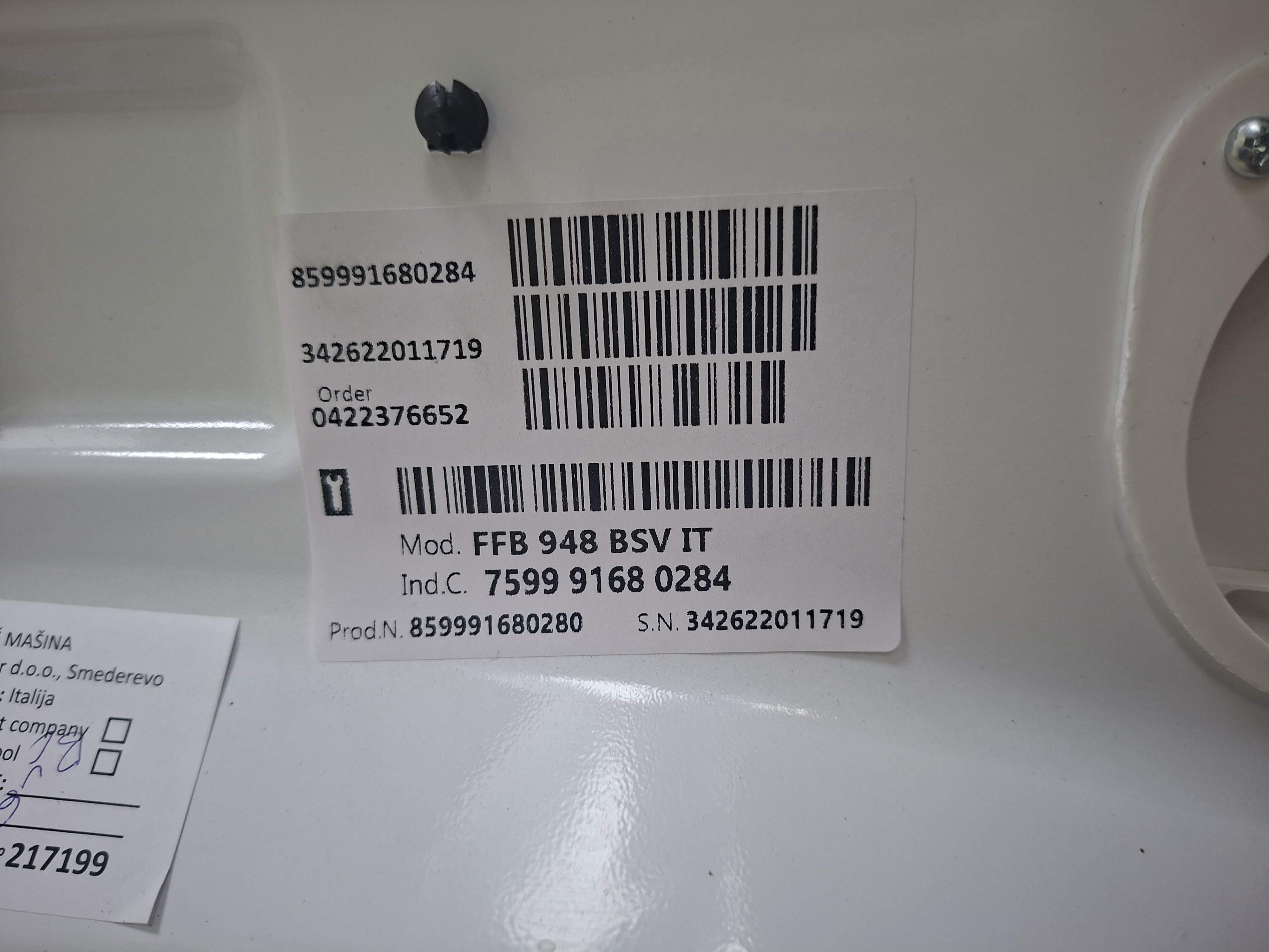 Veš mašina Whirlpool FFB 948 BSV IT, 9 kg