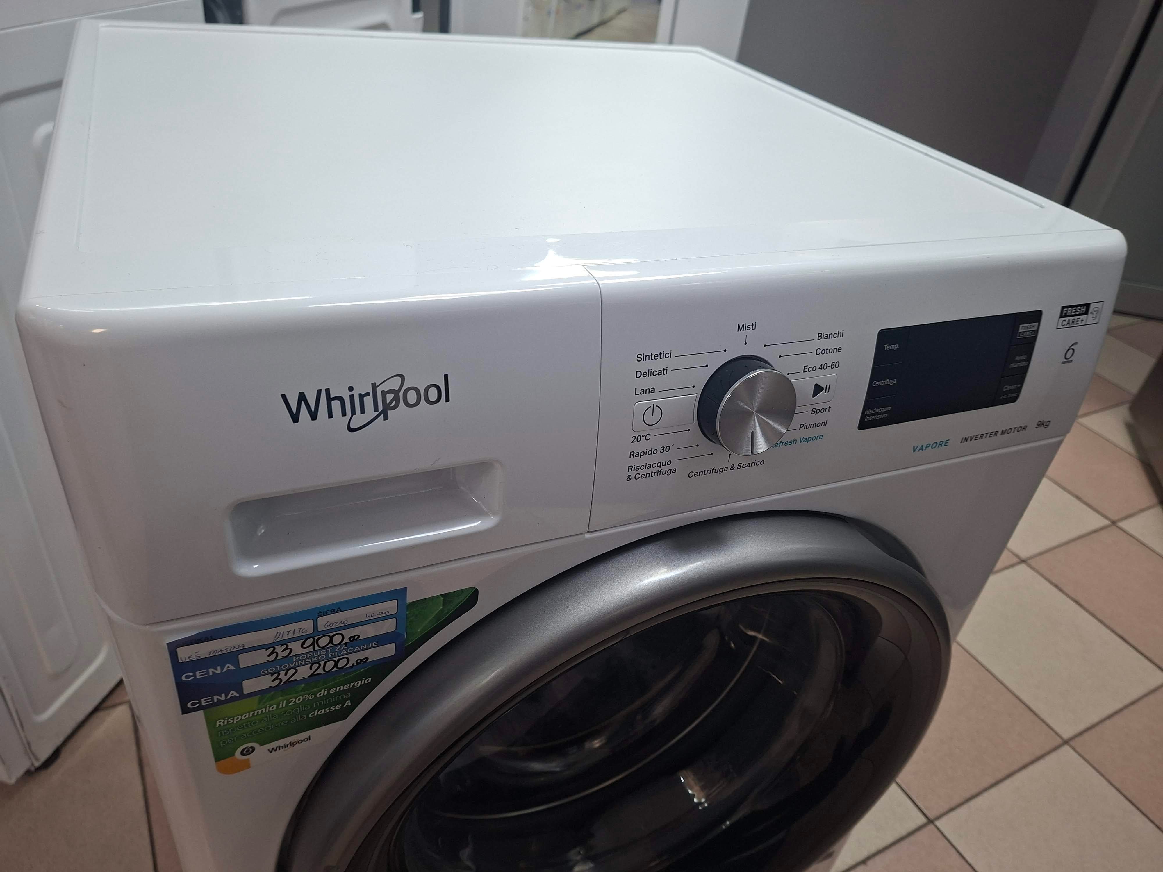 Veš mašina Whirlpool FFB EP 9148 BS IT, 9 kg.