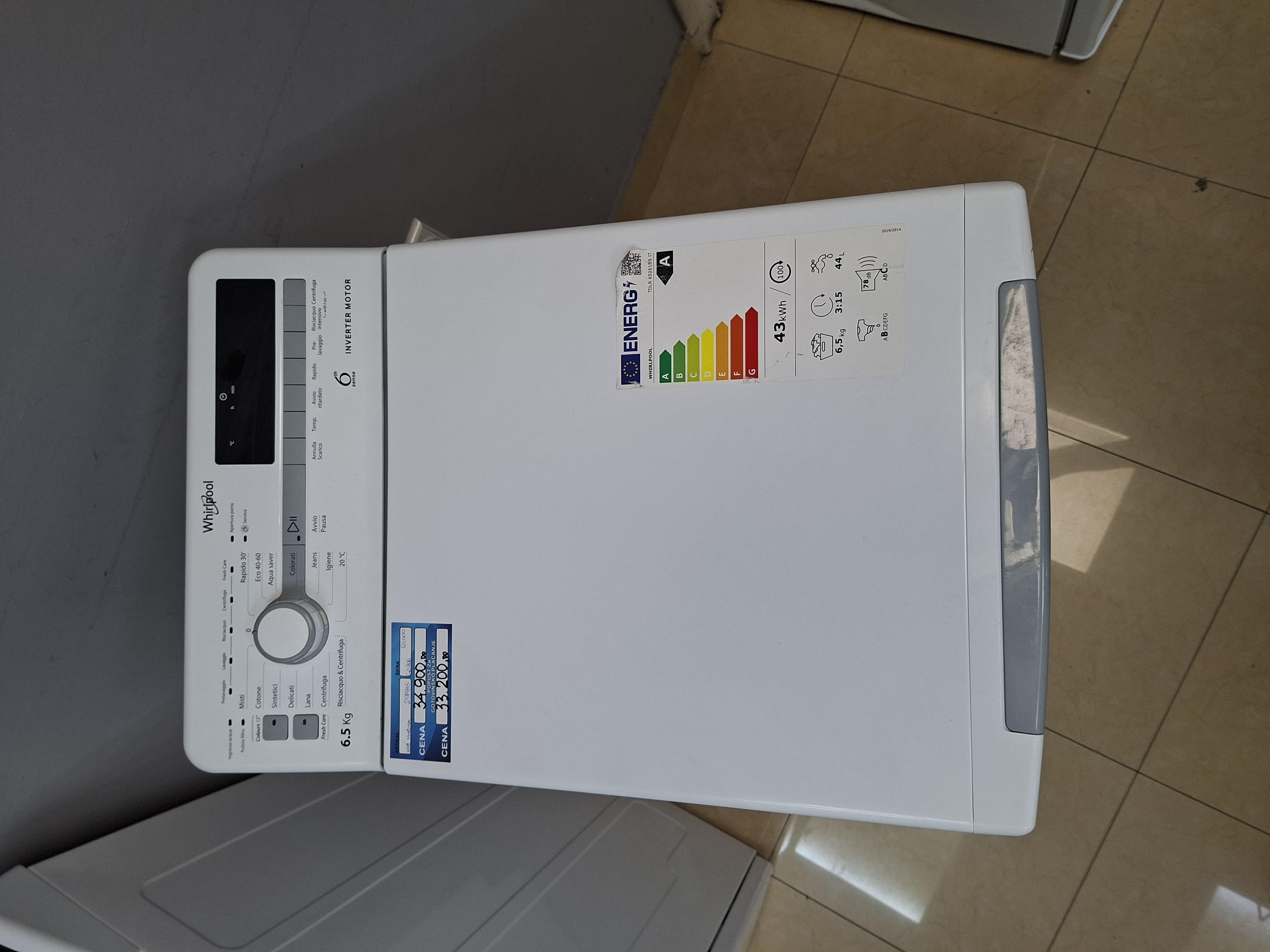 Veš mašina Whirlpool TDLR 65261BS IT , 6,5 kg.