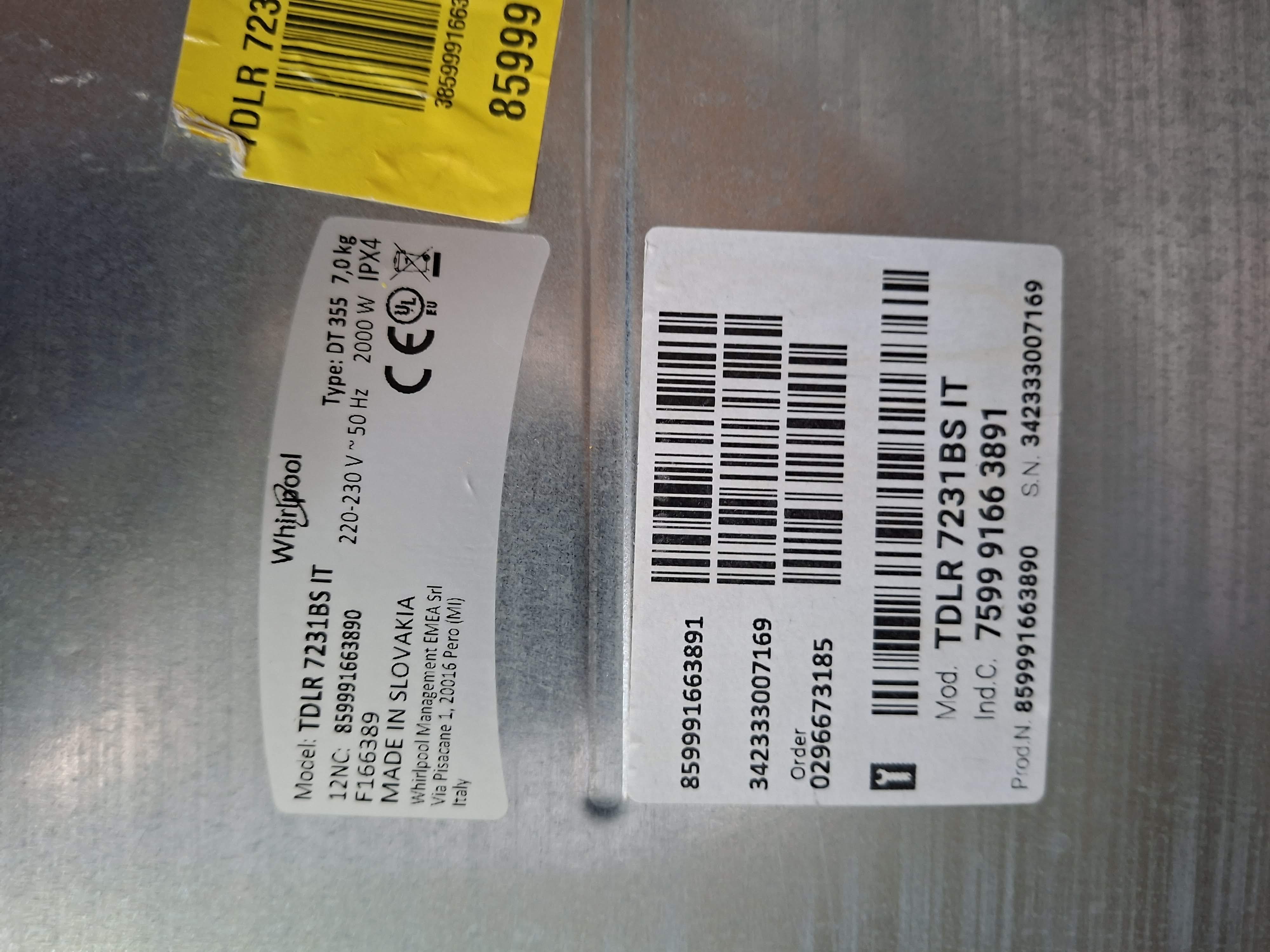 Veš mašina Whirlpool TDLR 7231 BS IT , 7 kg