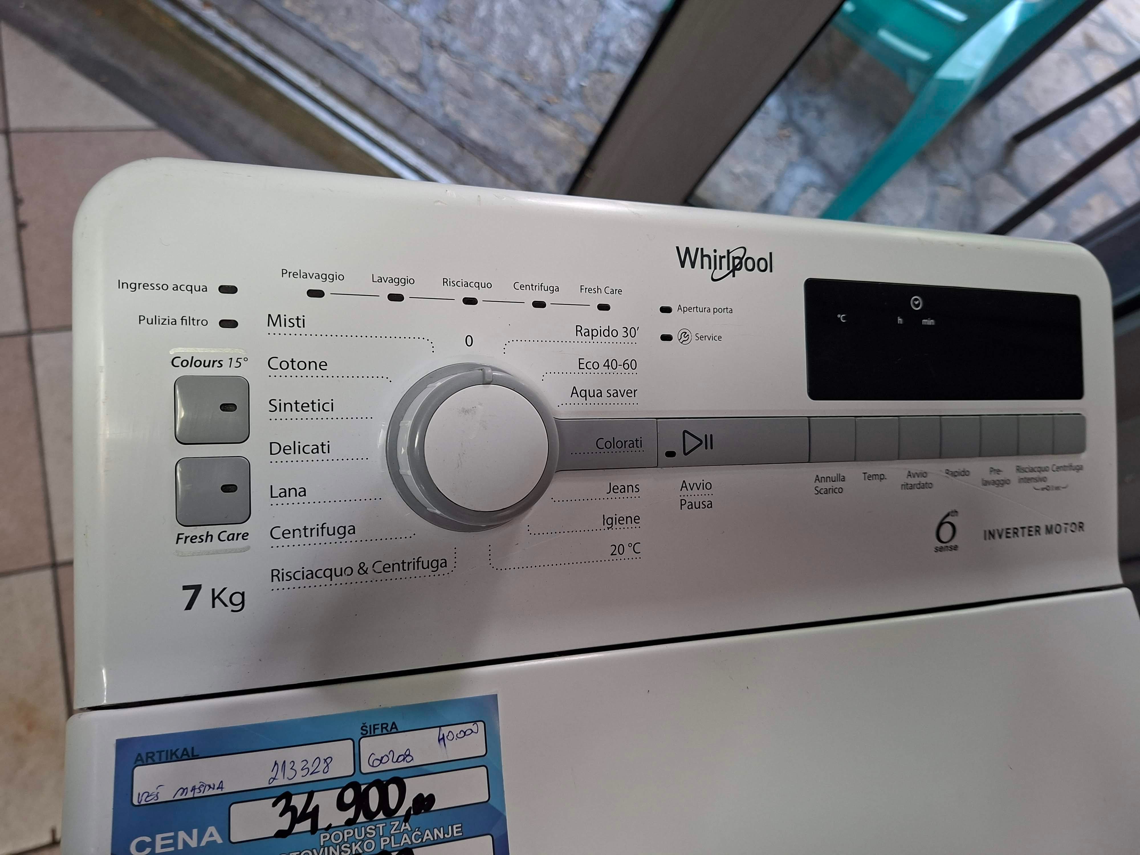 Veš mašina Whirlpool TDLR 7231 BS IT , 7 kg