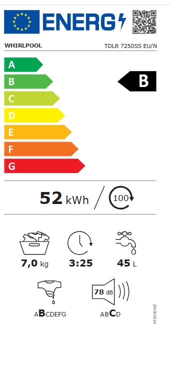 Veš mašina Whirlpool TDLR 7250SS EU/N , 7 kg
