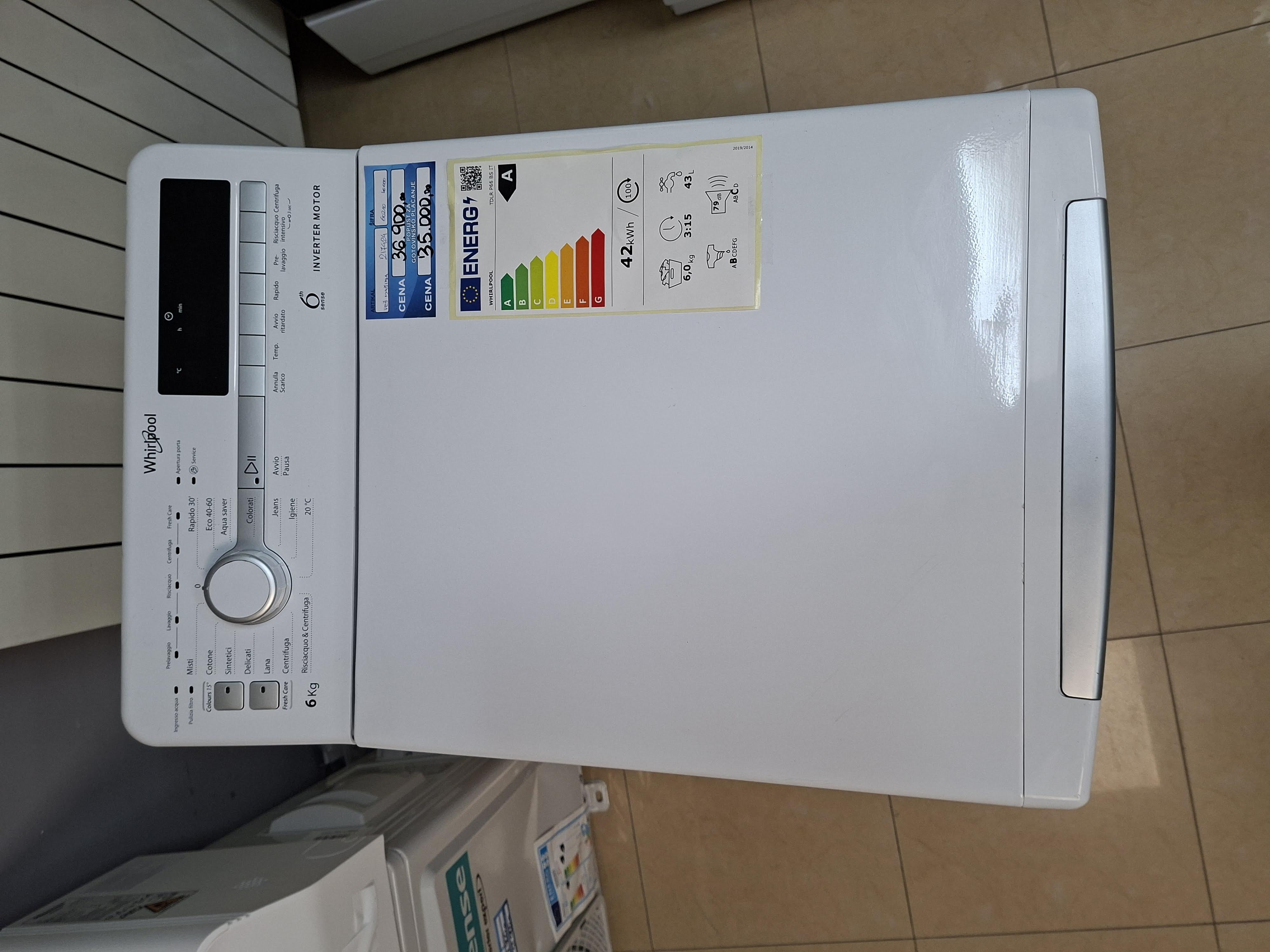 Veš mašina Whirlpool TDLR P66 BS IT, 6 kg