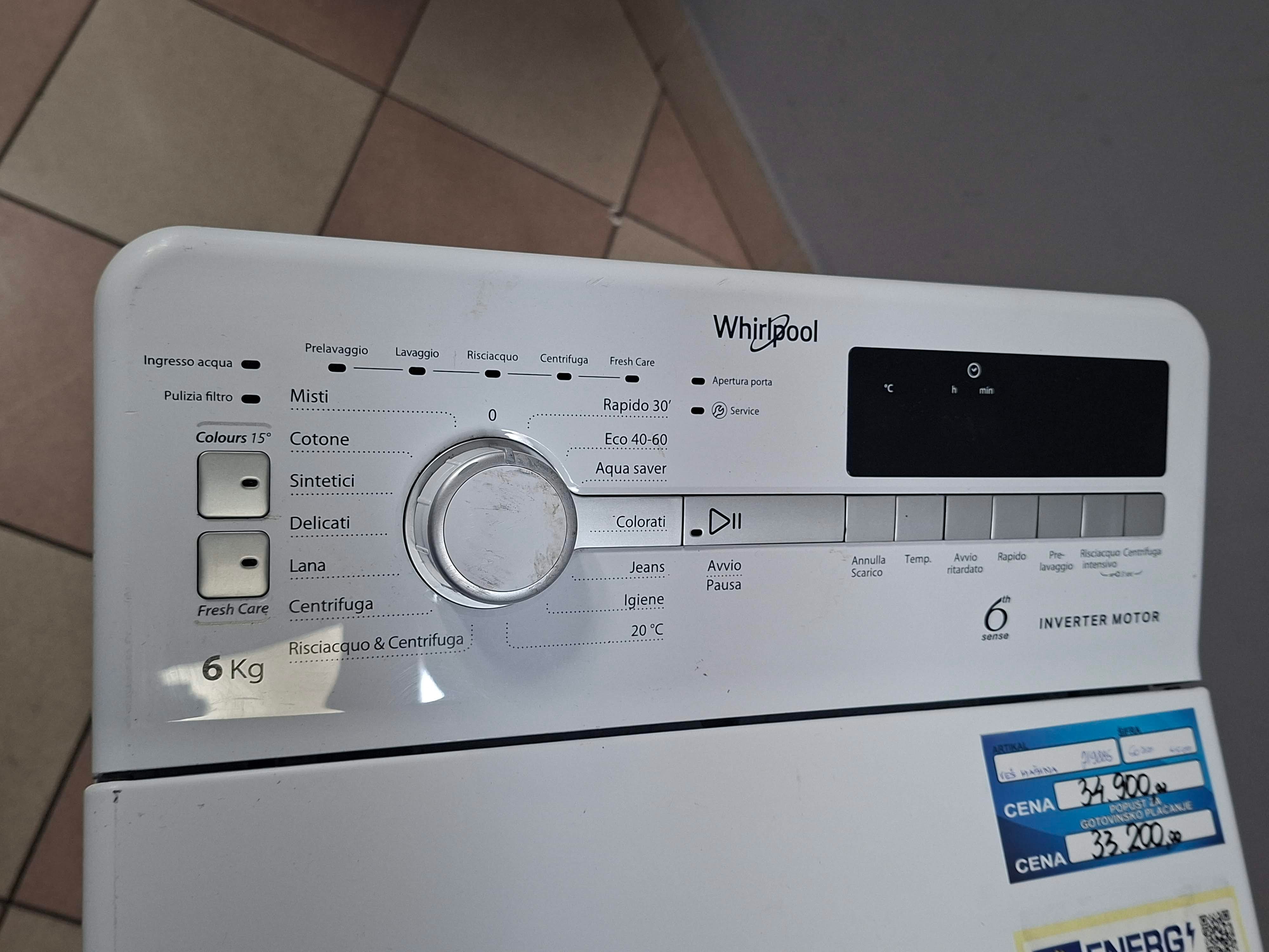 Veš mašina Whirlpool TDLR P66 BS IT, 6 kg