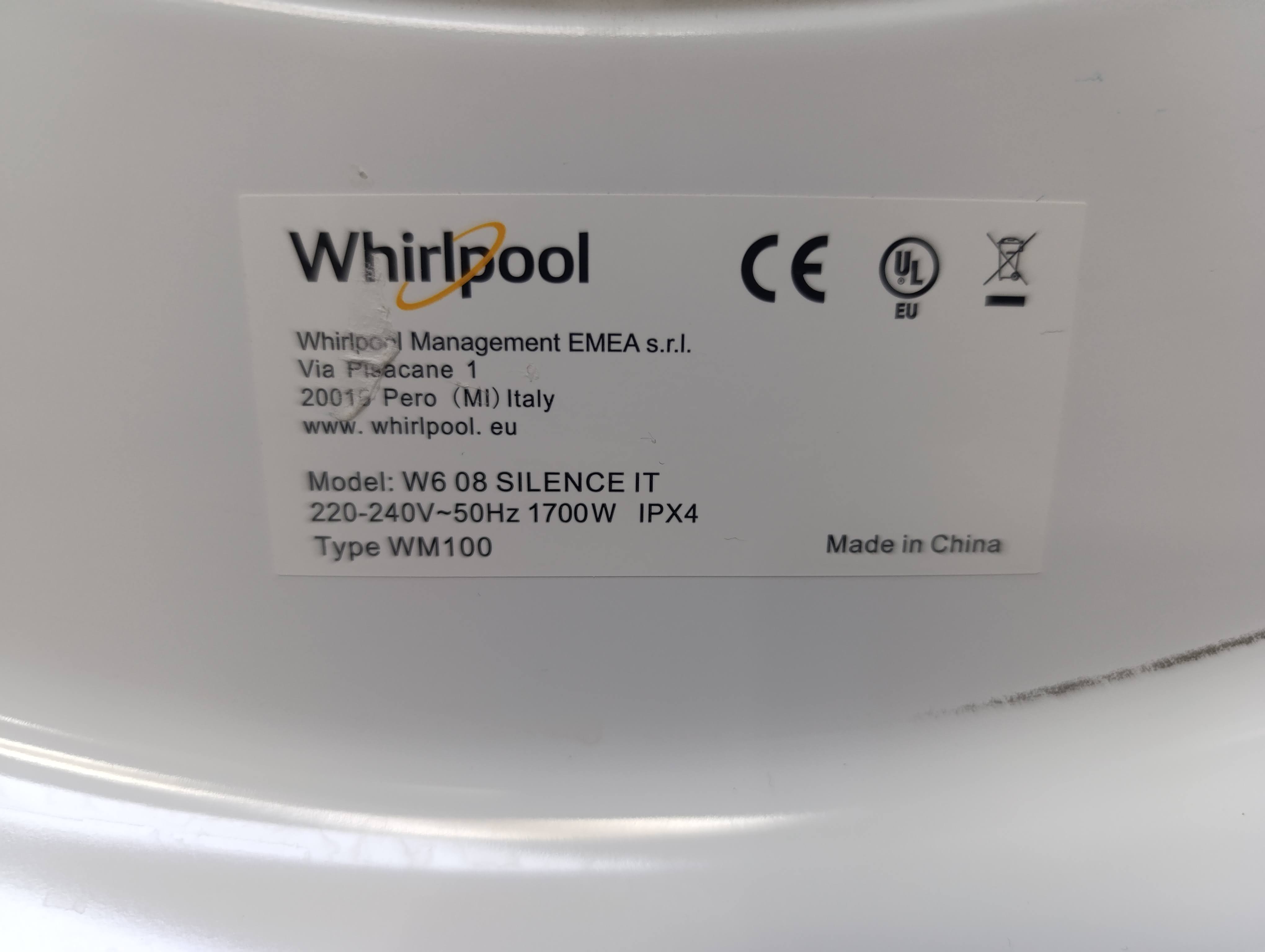 Veš mašina Whirlpool W6 08 Silence IT , 10 kg.
