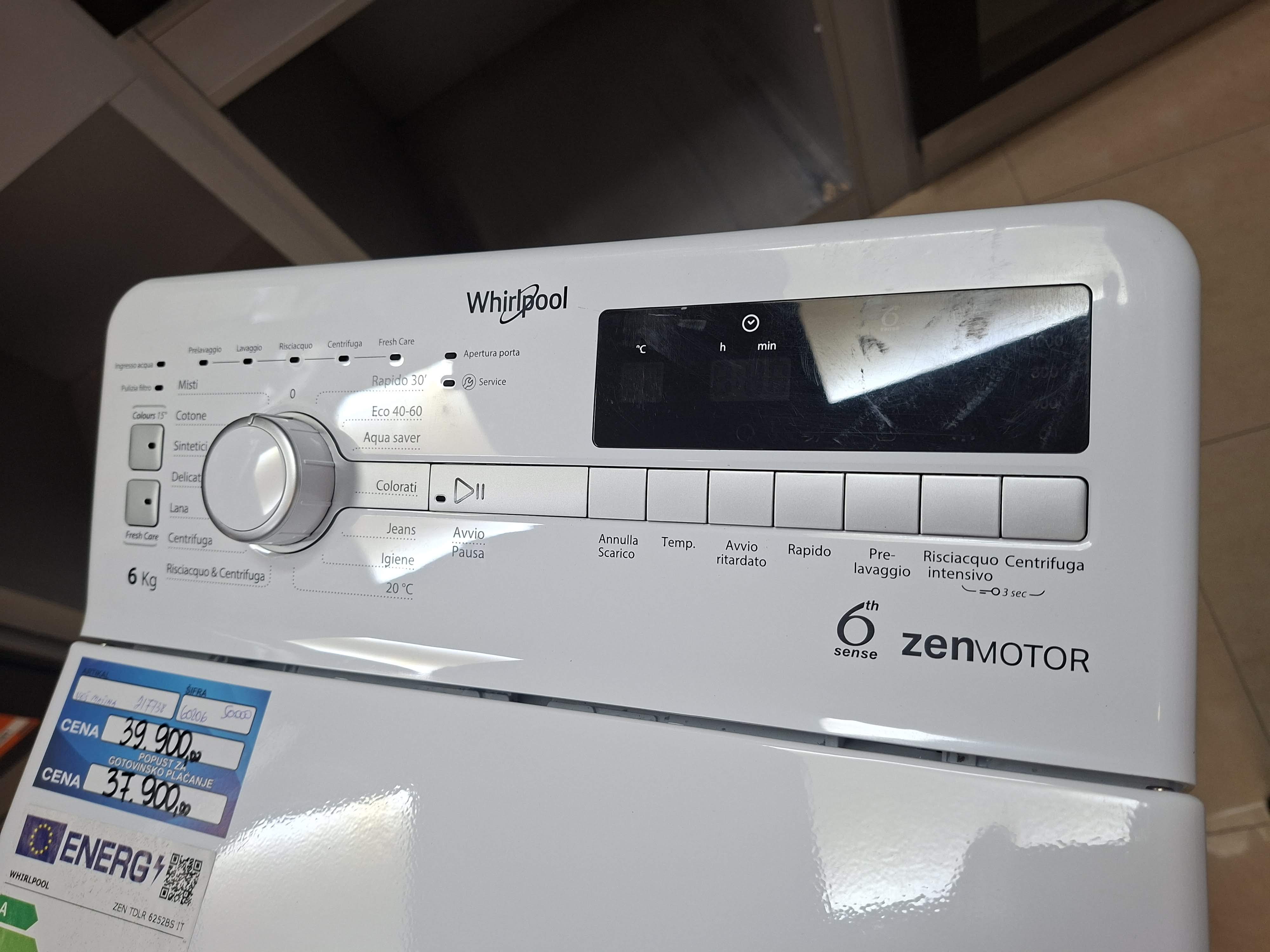 Veš mašina Whirlpool ZEN TDLR 6252BS IT (2), 6 kg