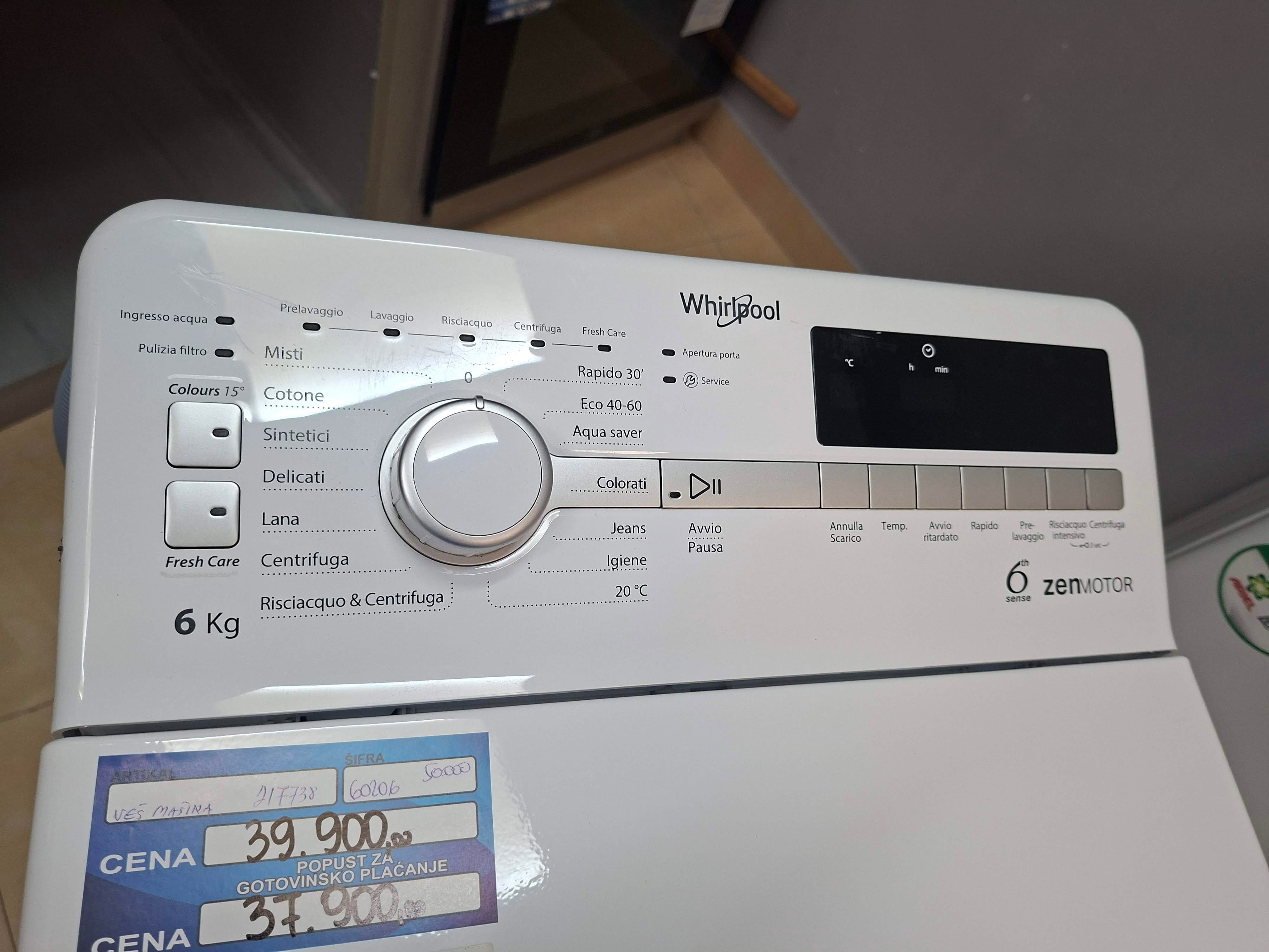 Veš mašina Whirlpool ZEN TDLR 6252BS IT (2), 6 kg
