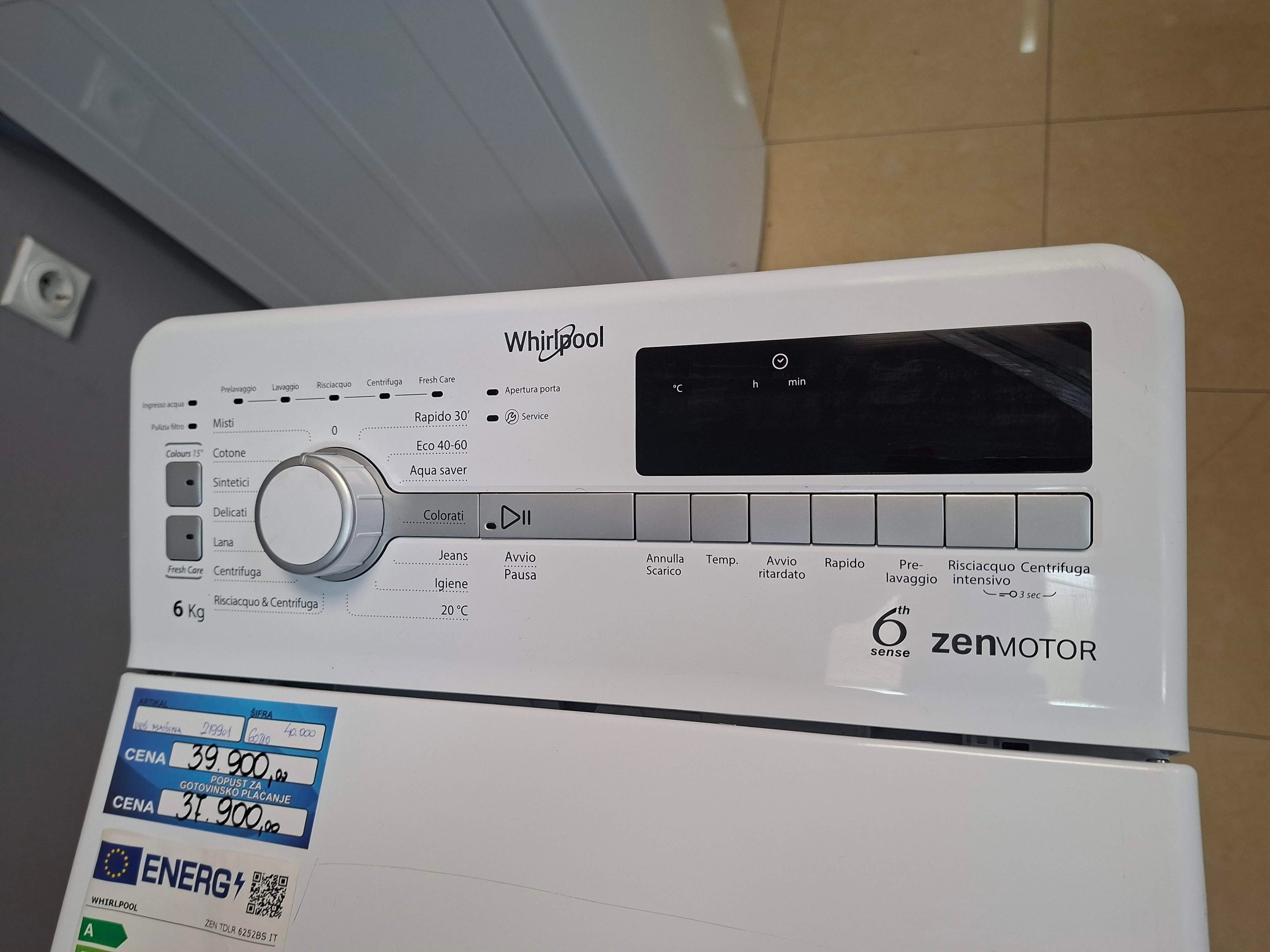 Veš mašina Whirlpool ZEN TDLR 6252BS IT, 6 kg