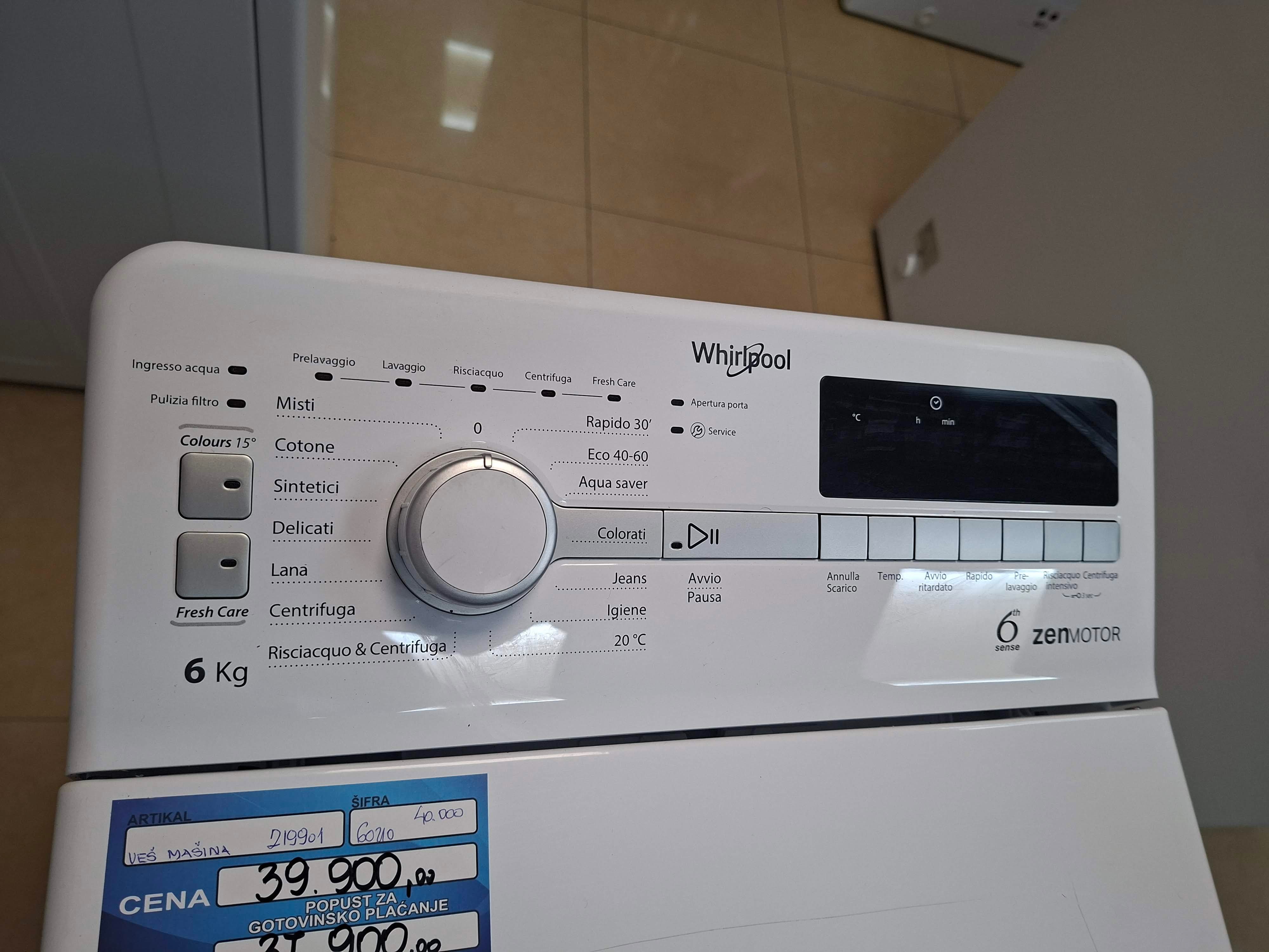 Veš mašina Whirlpool ZEN TDLR 6252BS IT, 6 kg