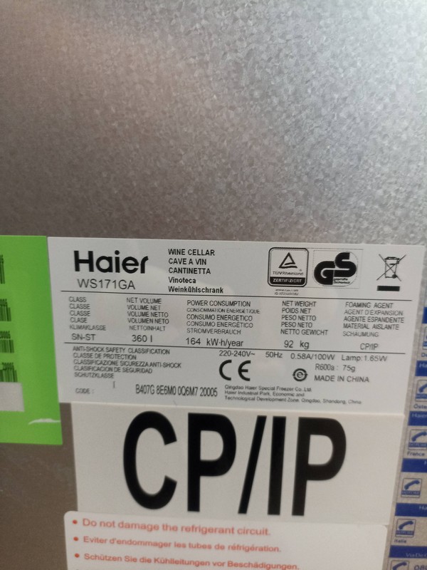 Vitrina za vino Haier WS171GA, 171 boce
