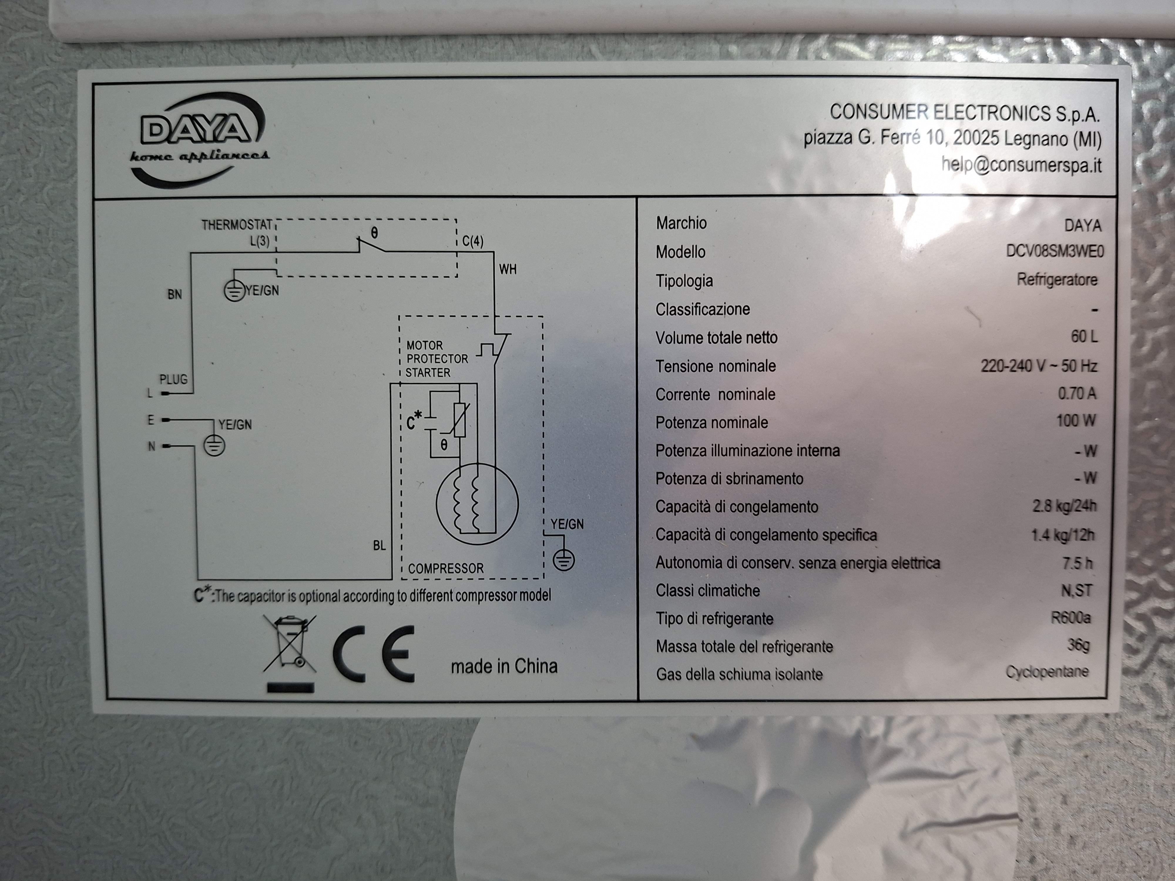 Zamrzivač Daya DCV08SM3WE0, 84cm